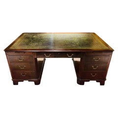 Large Classic 20th Century English Writing Desk mahogany