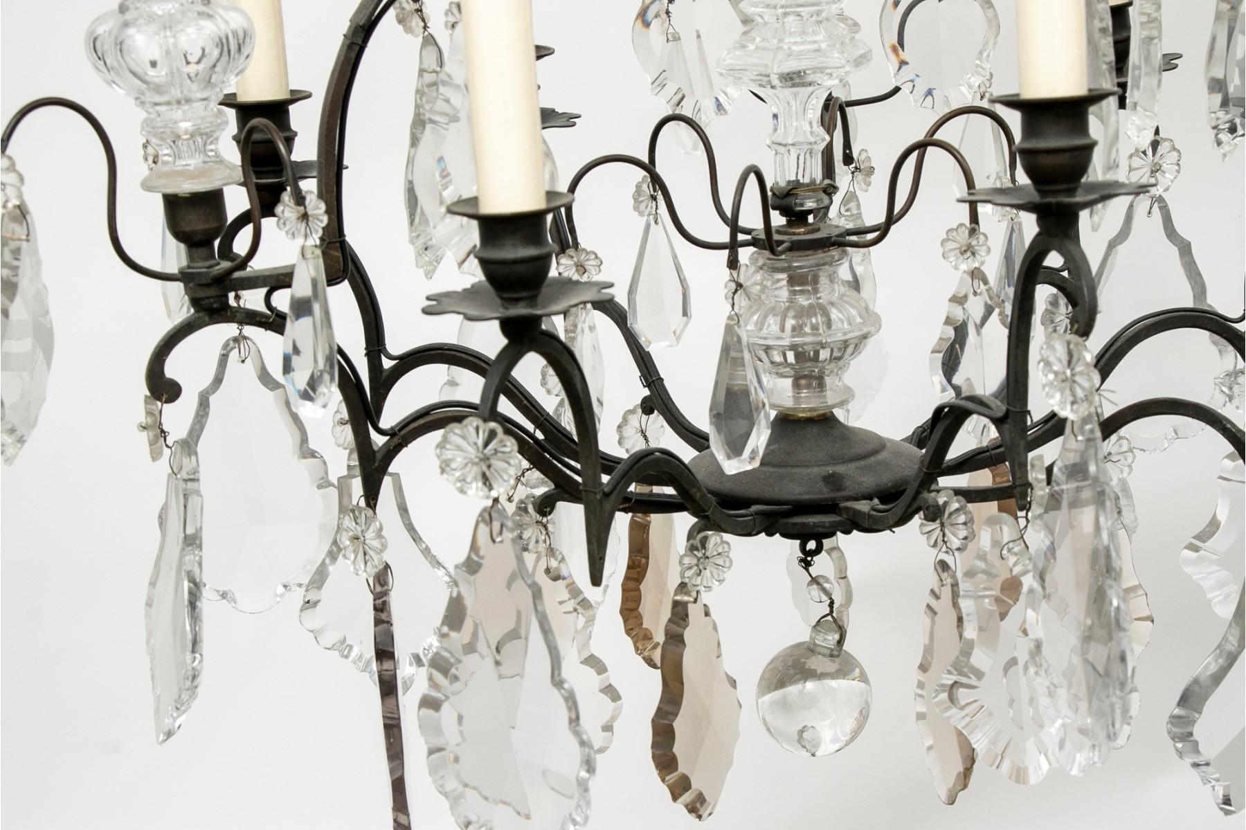 Large Classic French Crystal Chandelier with 6 Lights 4