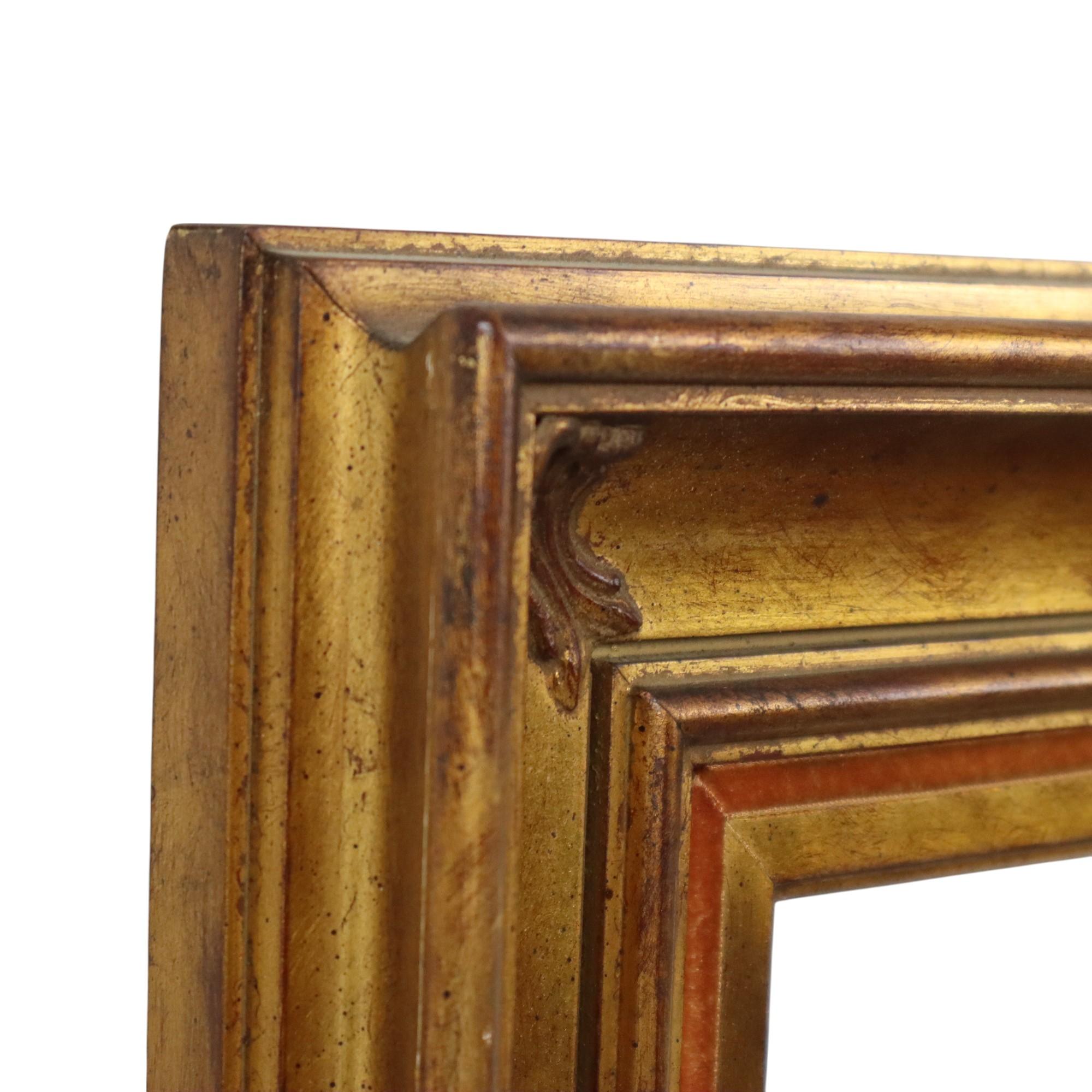 Large Classic Gold-Colored Wooden Frame Painting 75x65cm For Sale 3