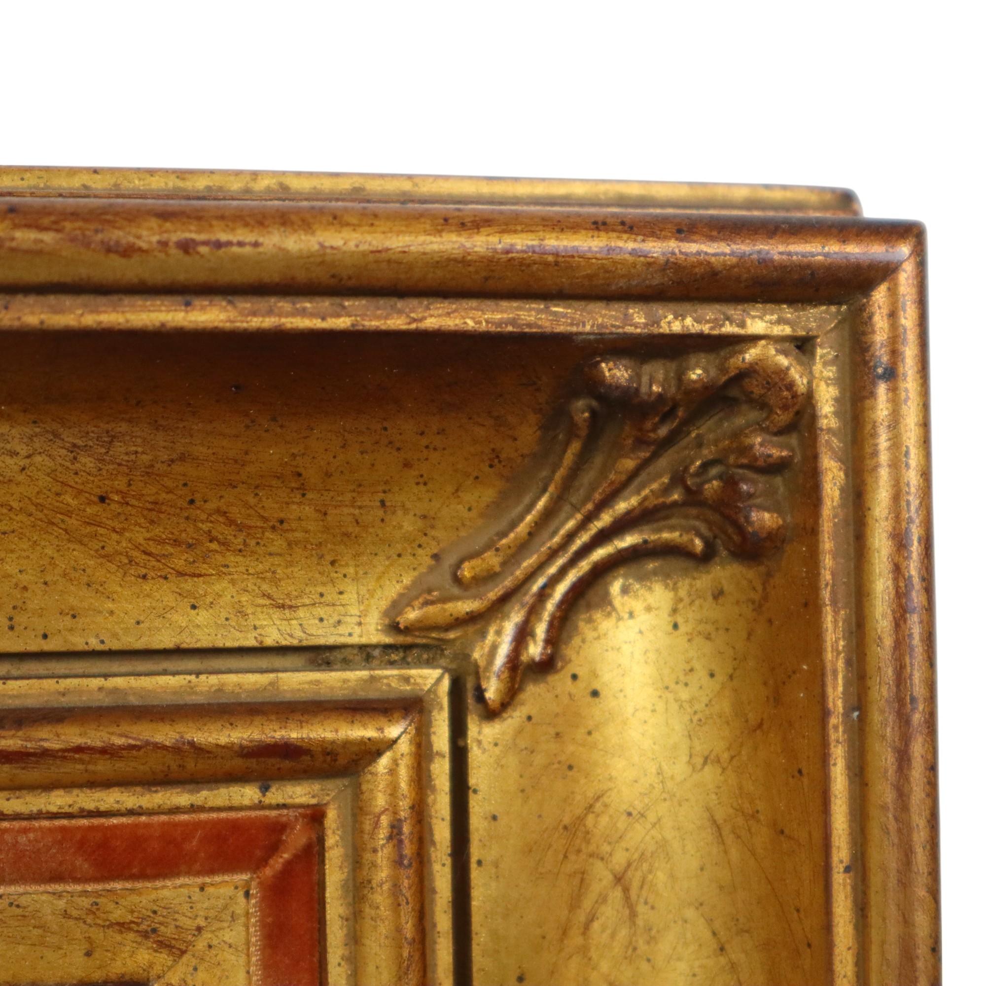 Large Classic Gold-Colored Wooden Frame Painting 75x65cm For Sale 4