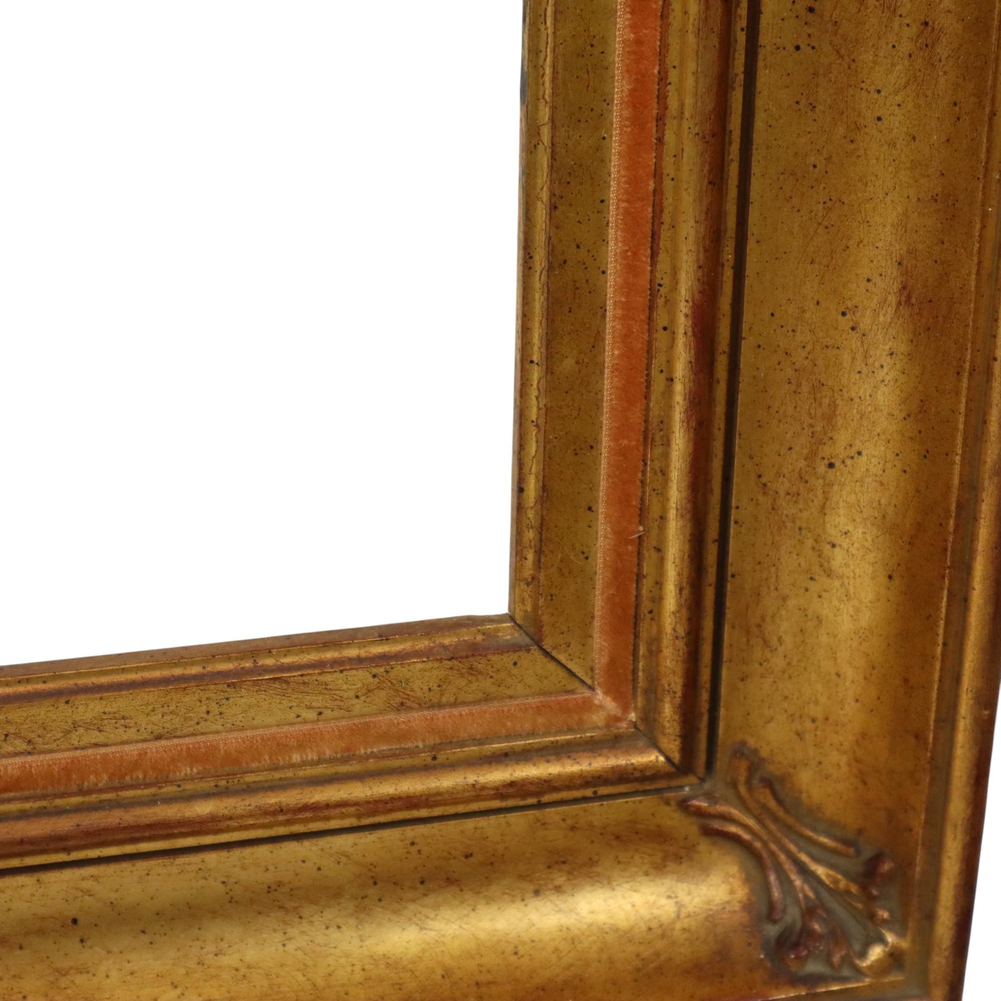 Large Classic Gold-Colored Wooden Frame Painting 75x65cm For Sale 5