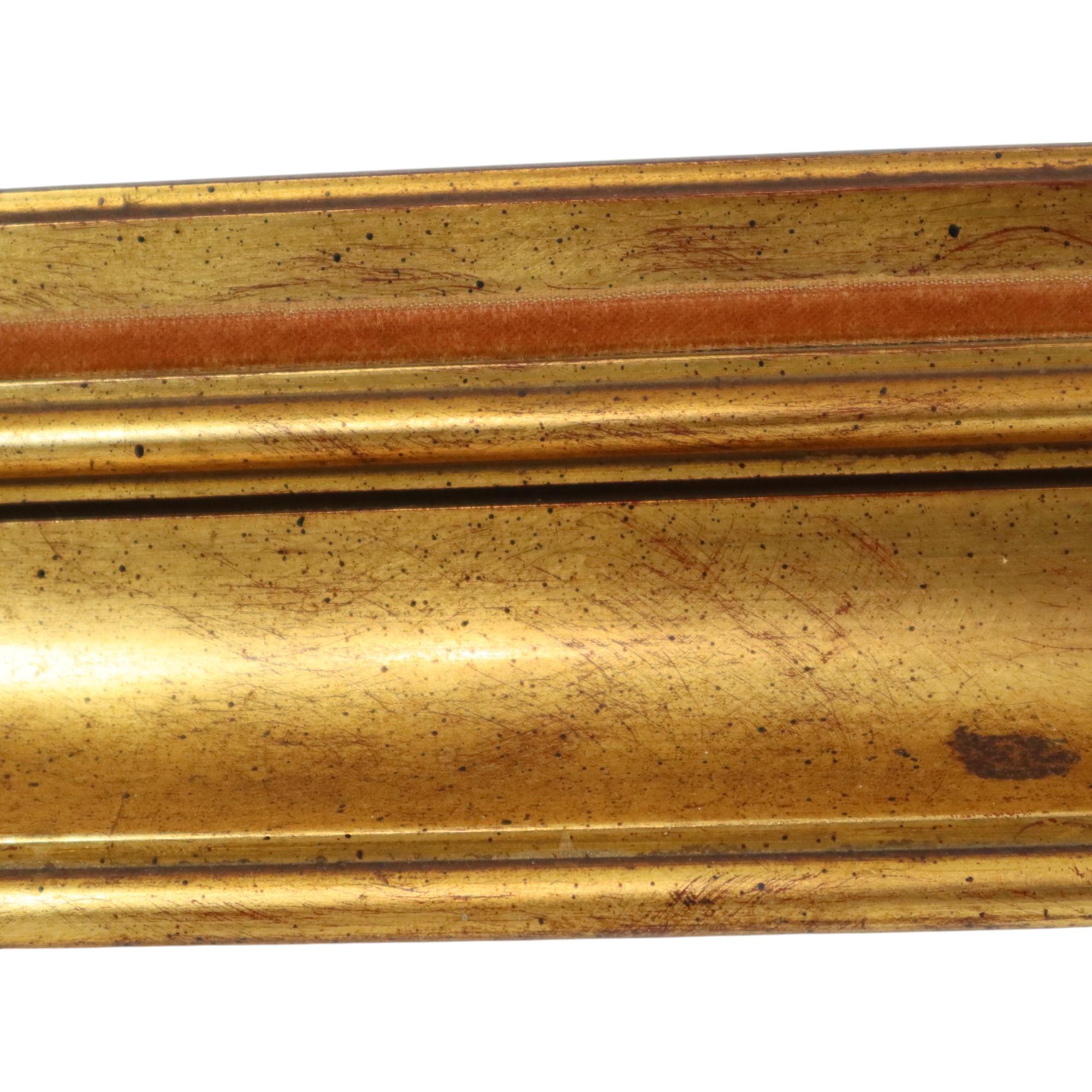 Large Classic Gold-Colored Wooden Frame Painting 75x65cm For Sale 6