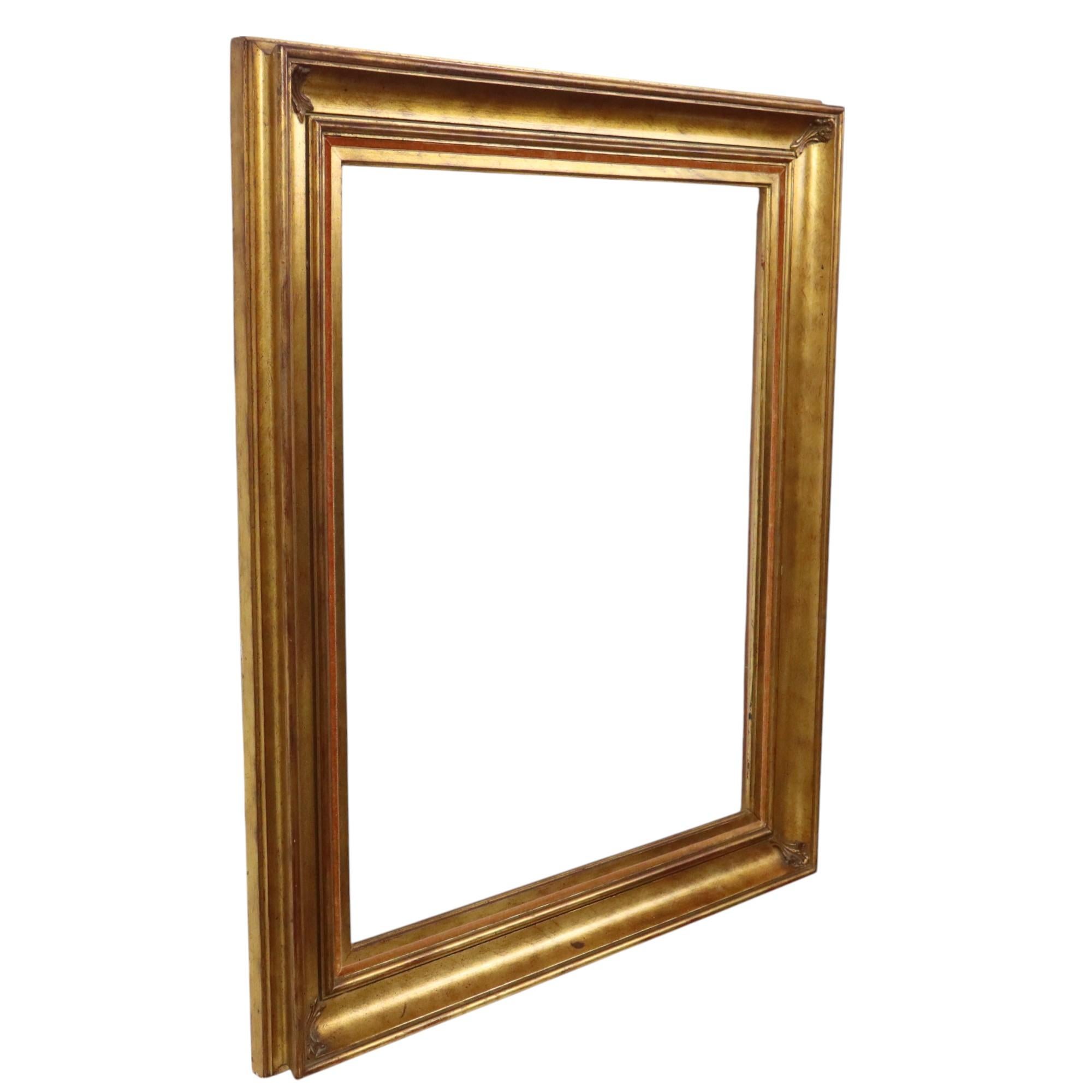 Large Classic Gold-Colored Wooden Frame Painting 75x65cm For Sale 7