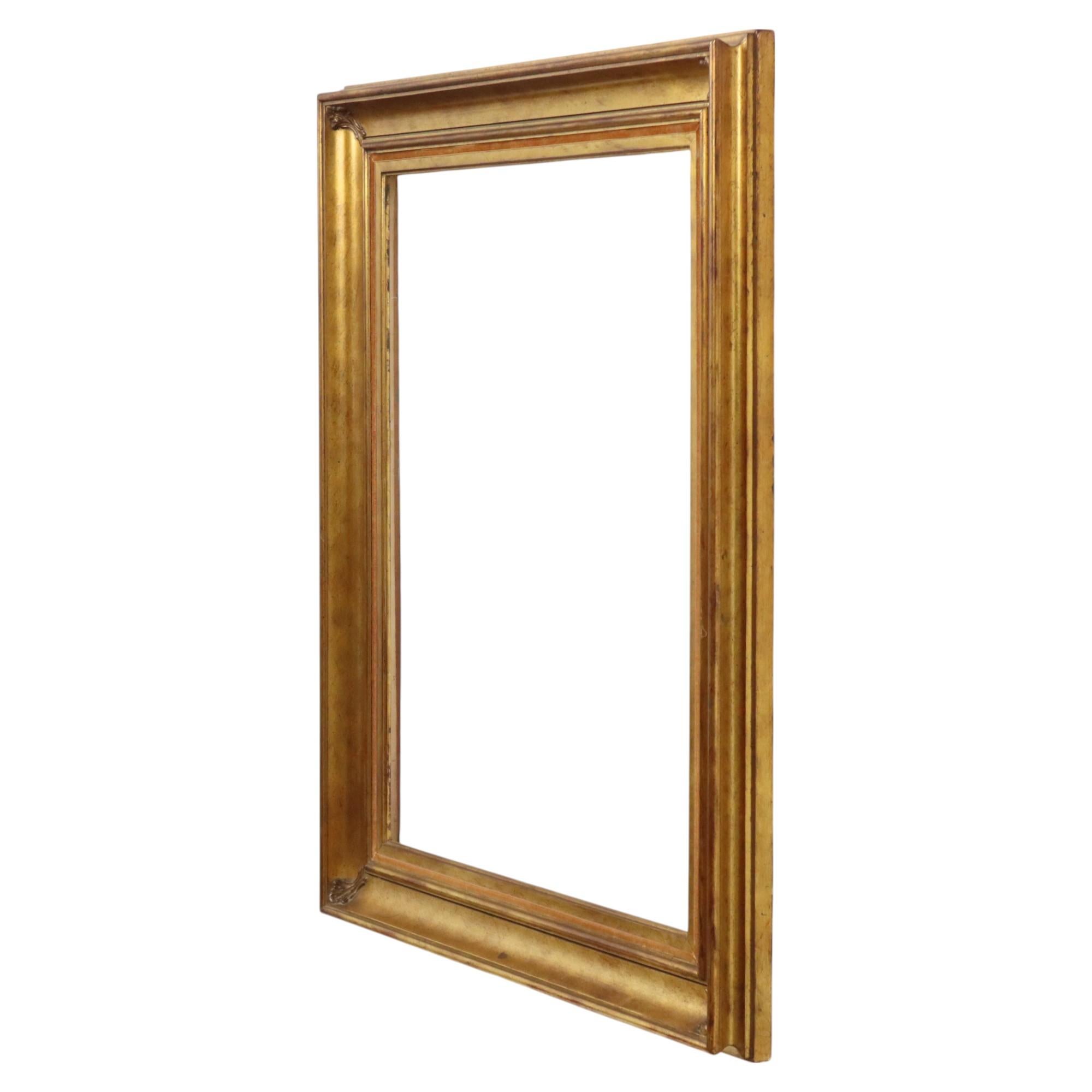 Large Classic Gold-Colored Wooden Frame Painting 75x65cm For Sale 9