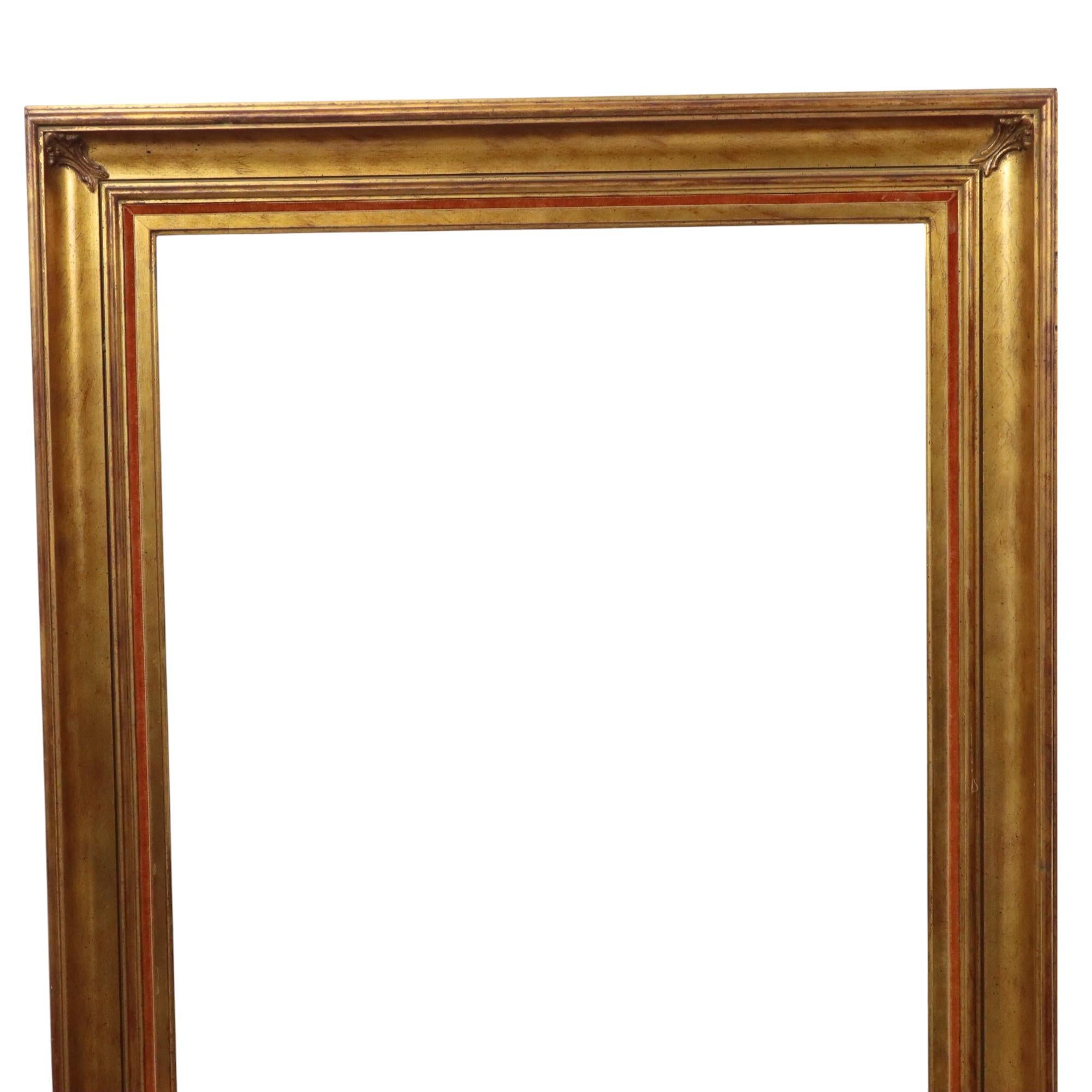 Baroque Large Classic Gold-Colored Wooden Frame Painting 75x65cm For Sale