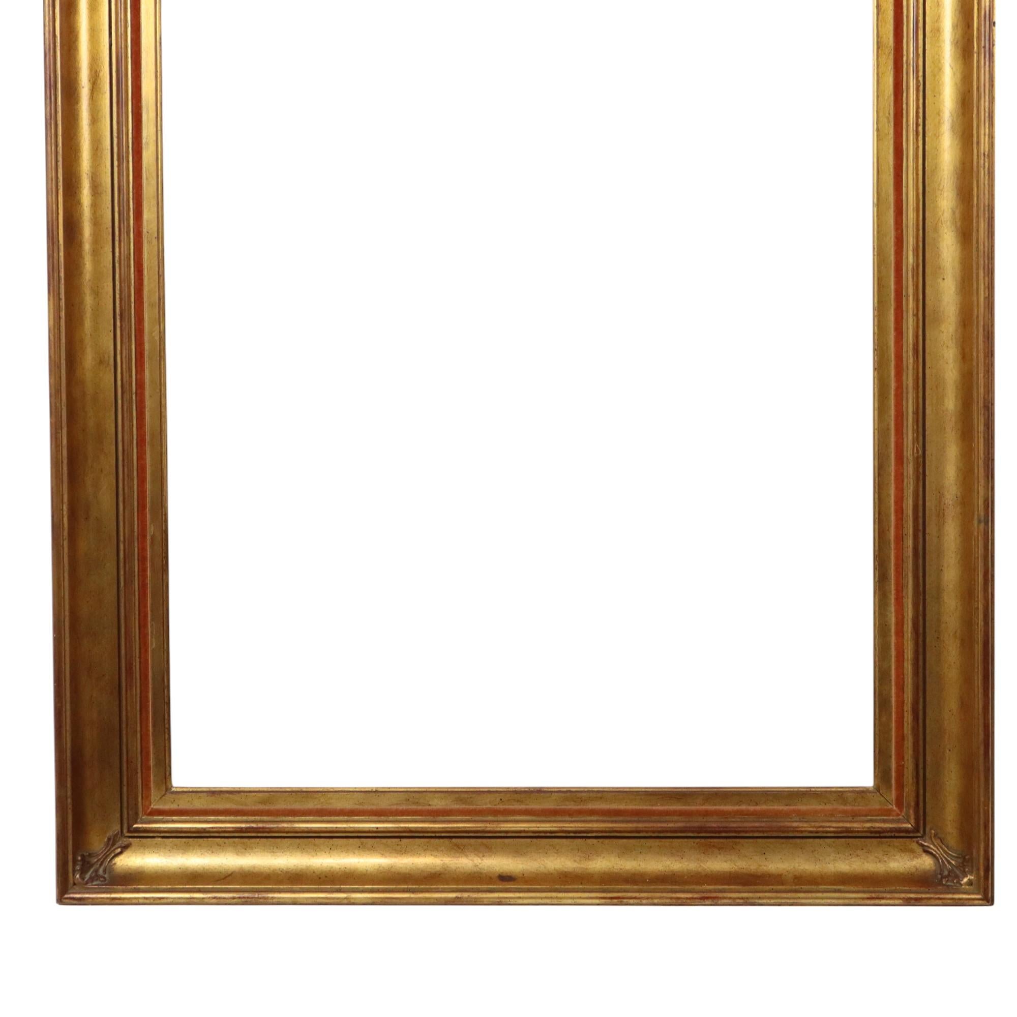 European Large Classic Gold-Colored Wooden Frame Painting 75x65cm For Sale