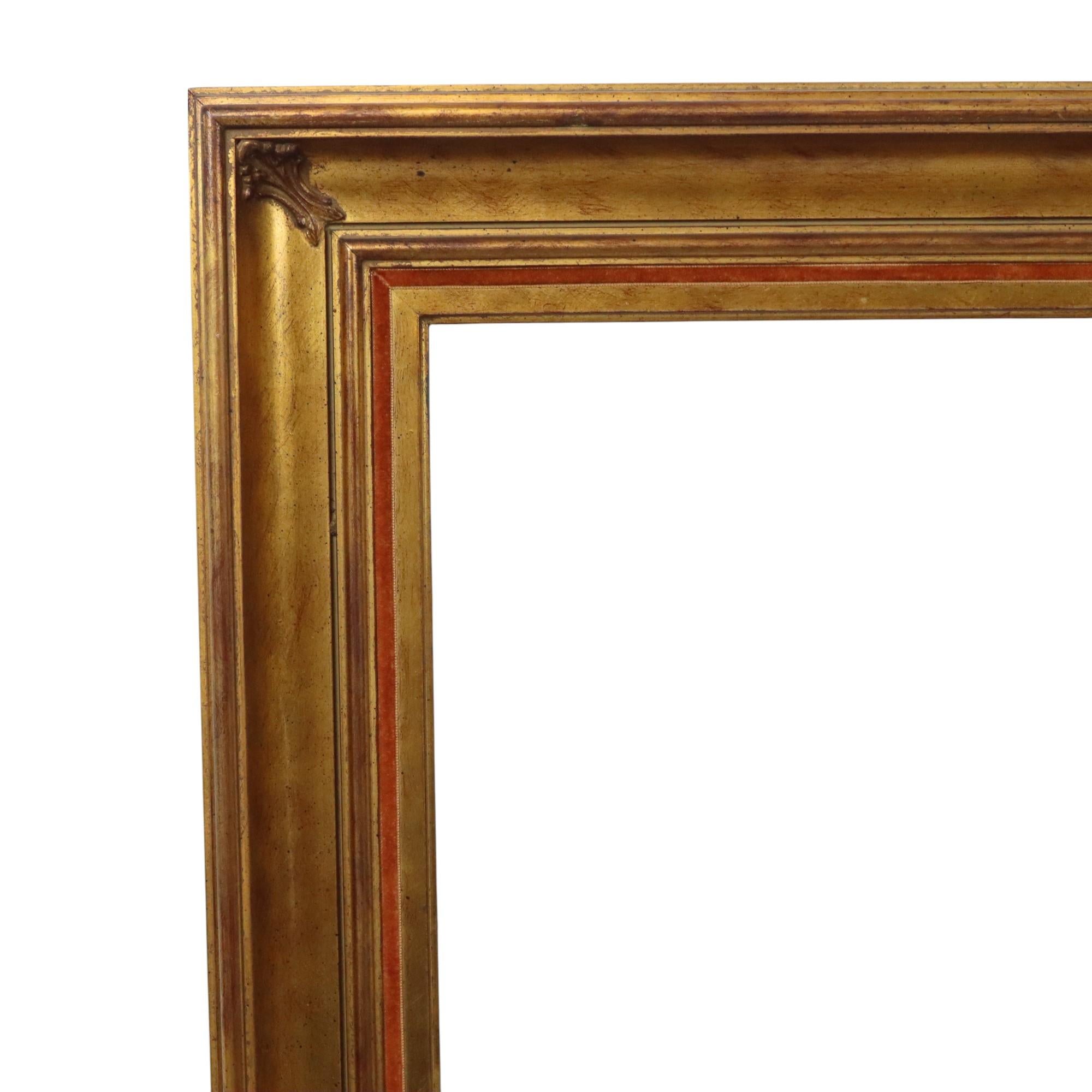 Large Classic Gold-Colored Wooden Frame Painting 75x65cm In Good Condition For Sale In Poperinge, BE