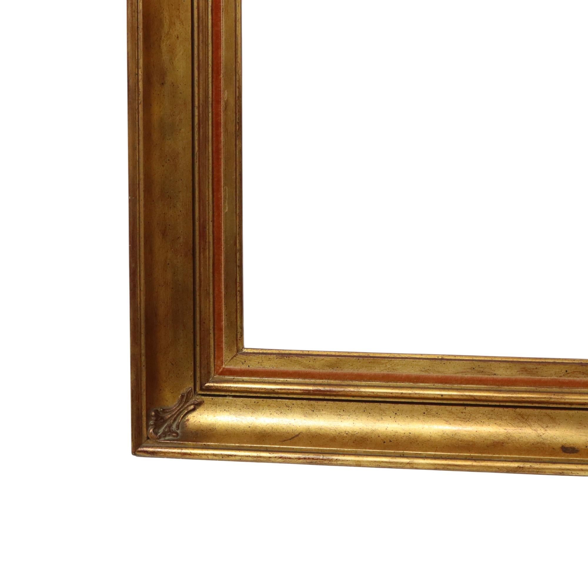 20th Century Large Classic Gold-Colored Wooden Frame Painting 75x65cm For Sale