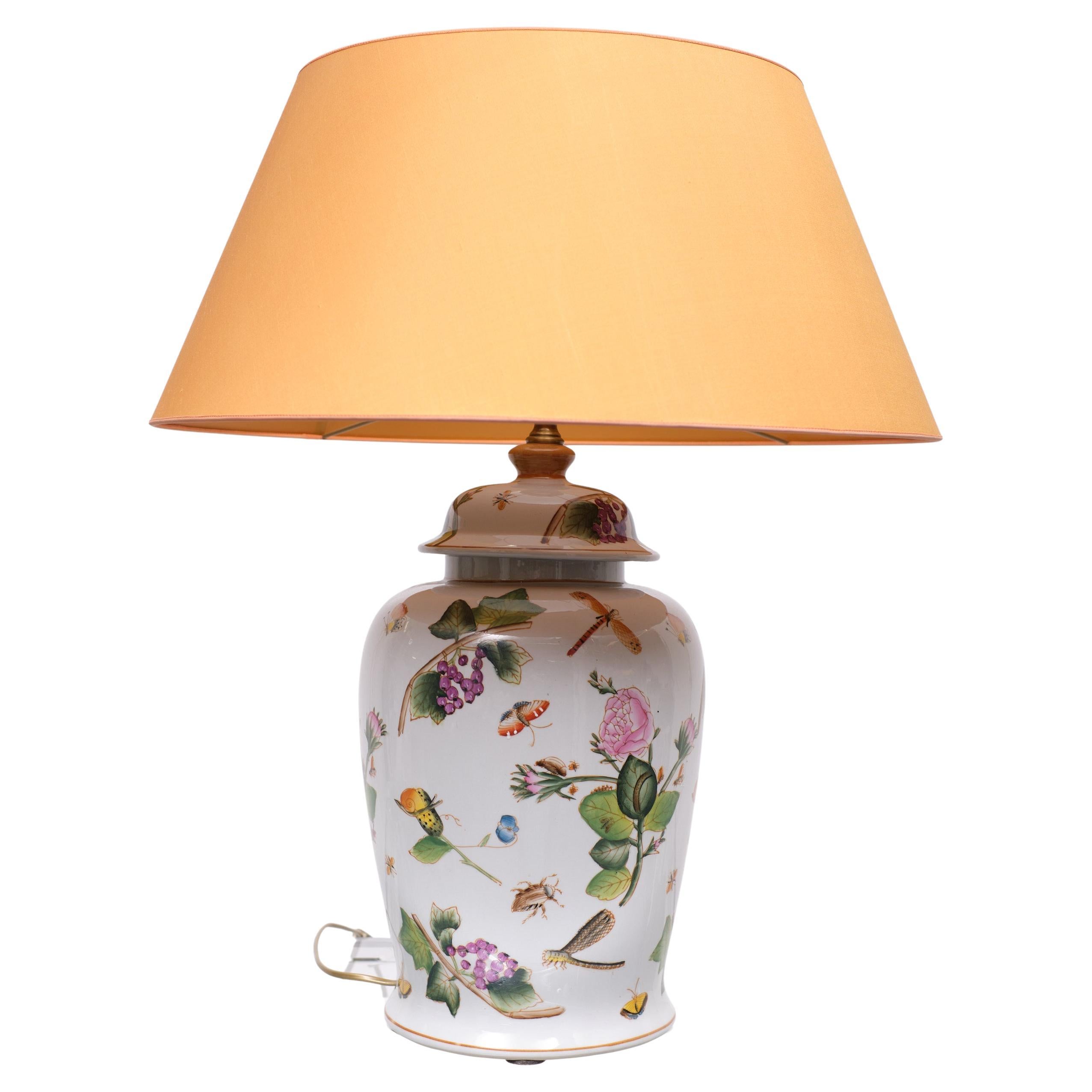 Large Classic Hand-Painted Table Lamp, Germany For Sale