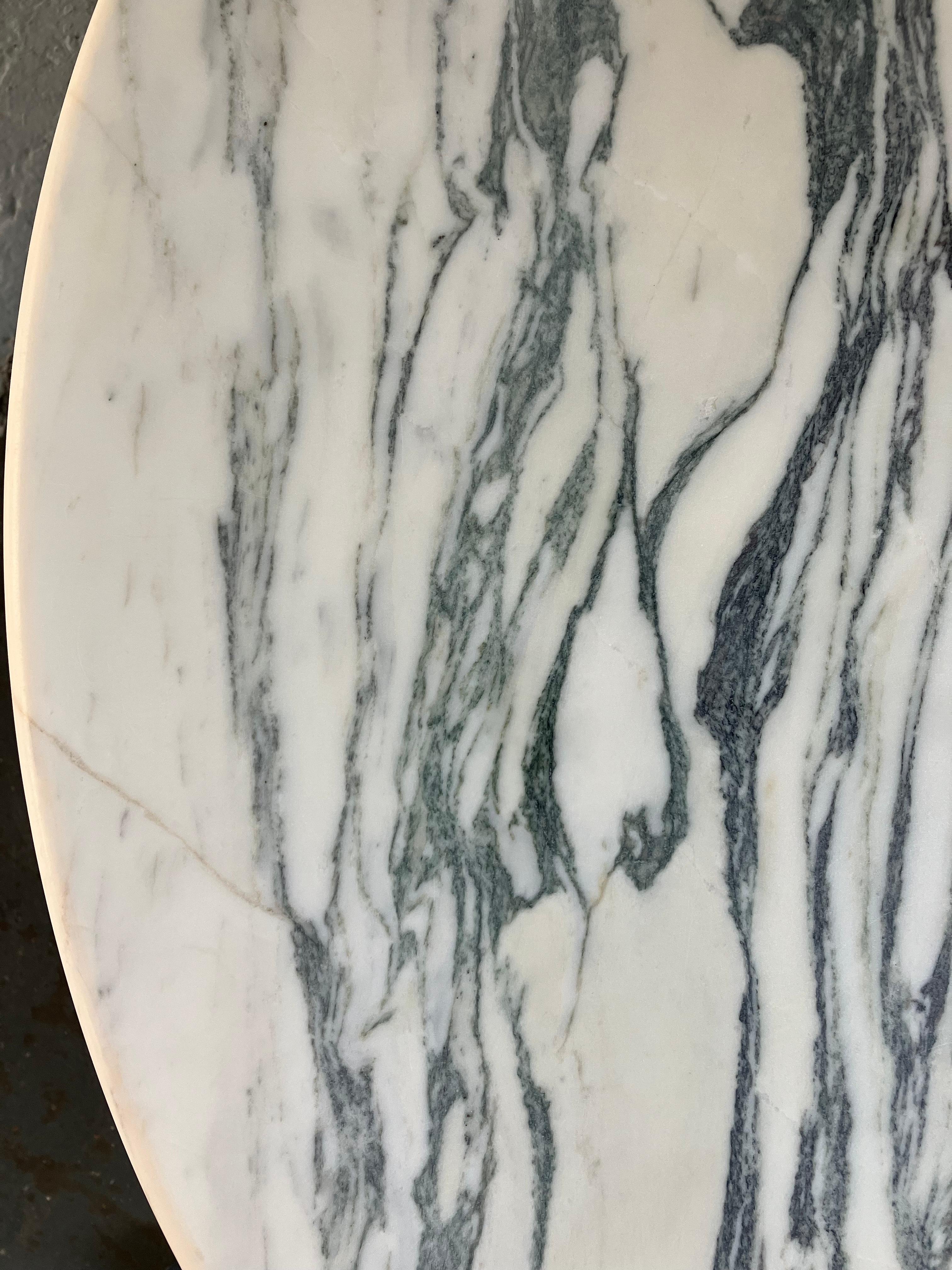 Large Round Italian Carrara Marble Vintage Coffee Table 2
