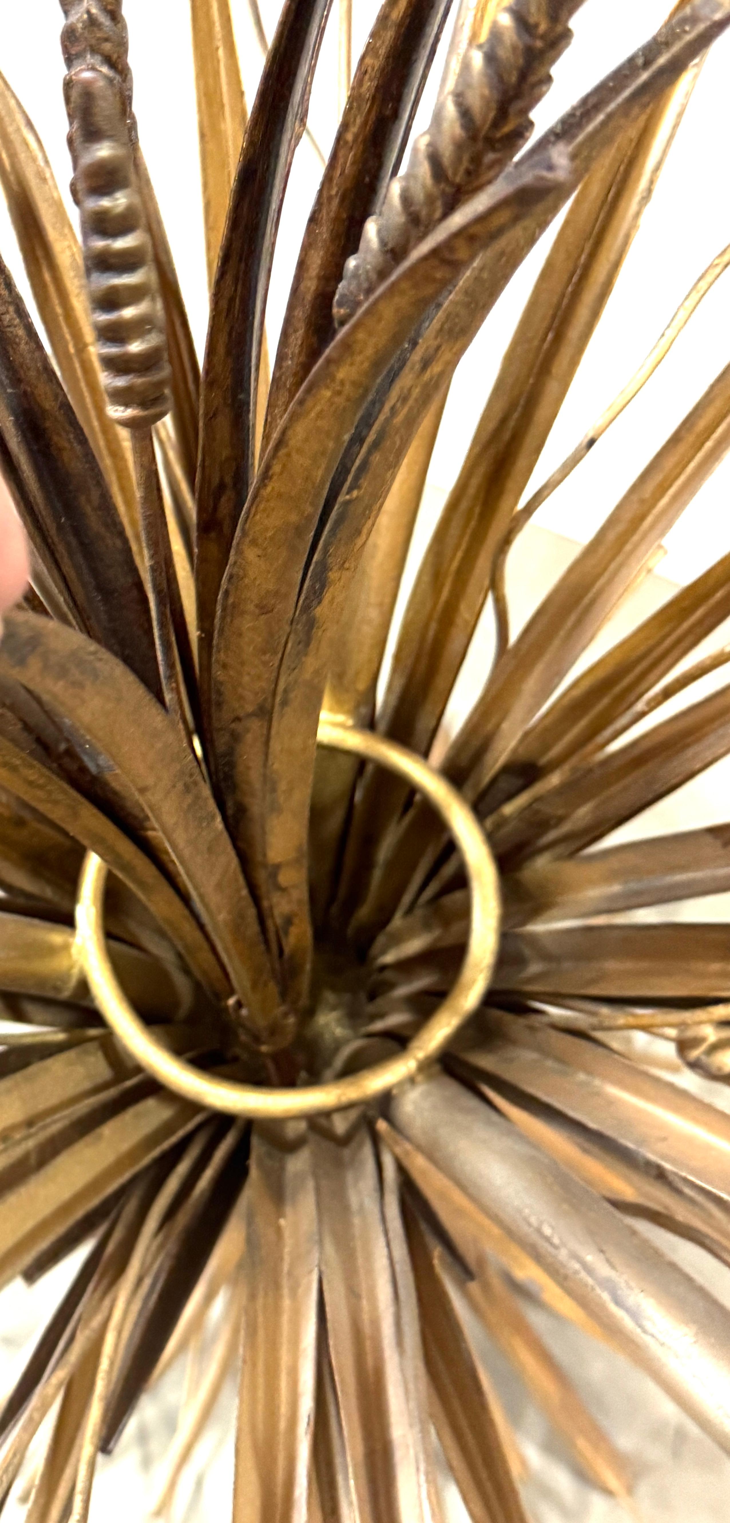 Metal Large Classic Italian Gilt Sheath Wheat Table As Seen In Coco Chanels Apartment For Sale