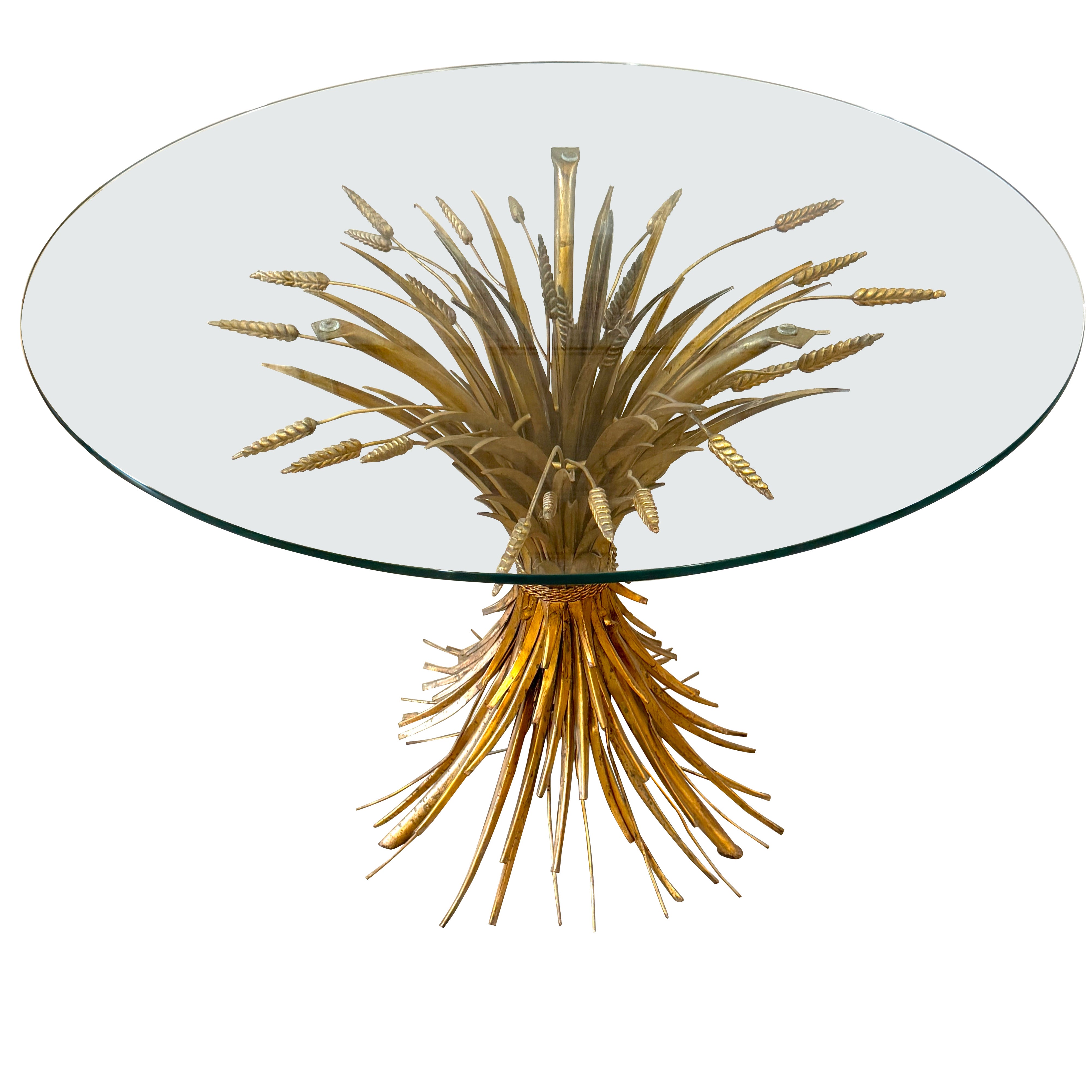Large Classic Italian Gilt Sheath Wheat Table As Seen In Coco Chanels Apartment For Sale