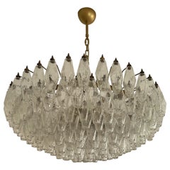 Large Classic Murano Chandelier in the style of Carlo Scarpa. Poliedri prisms.