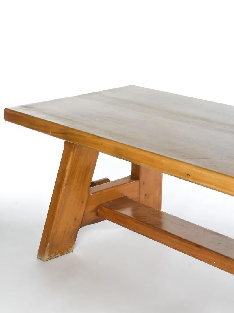 Mid-Century Modern Large midcentury modern Table , Solid walnut , Charlotte Perriand style, 1940-1950 For Sale