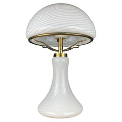 Large Classic Swirl Murano Table Lamp Mushroom Italy 1970s