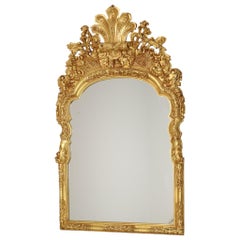 Grande specchio classico in legno, stile rococò con motivi cinesi, 124 cm