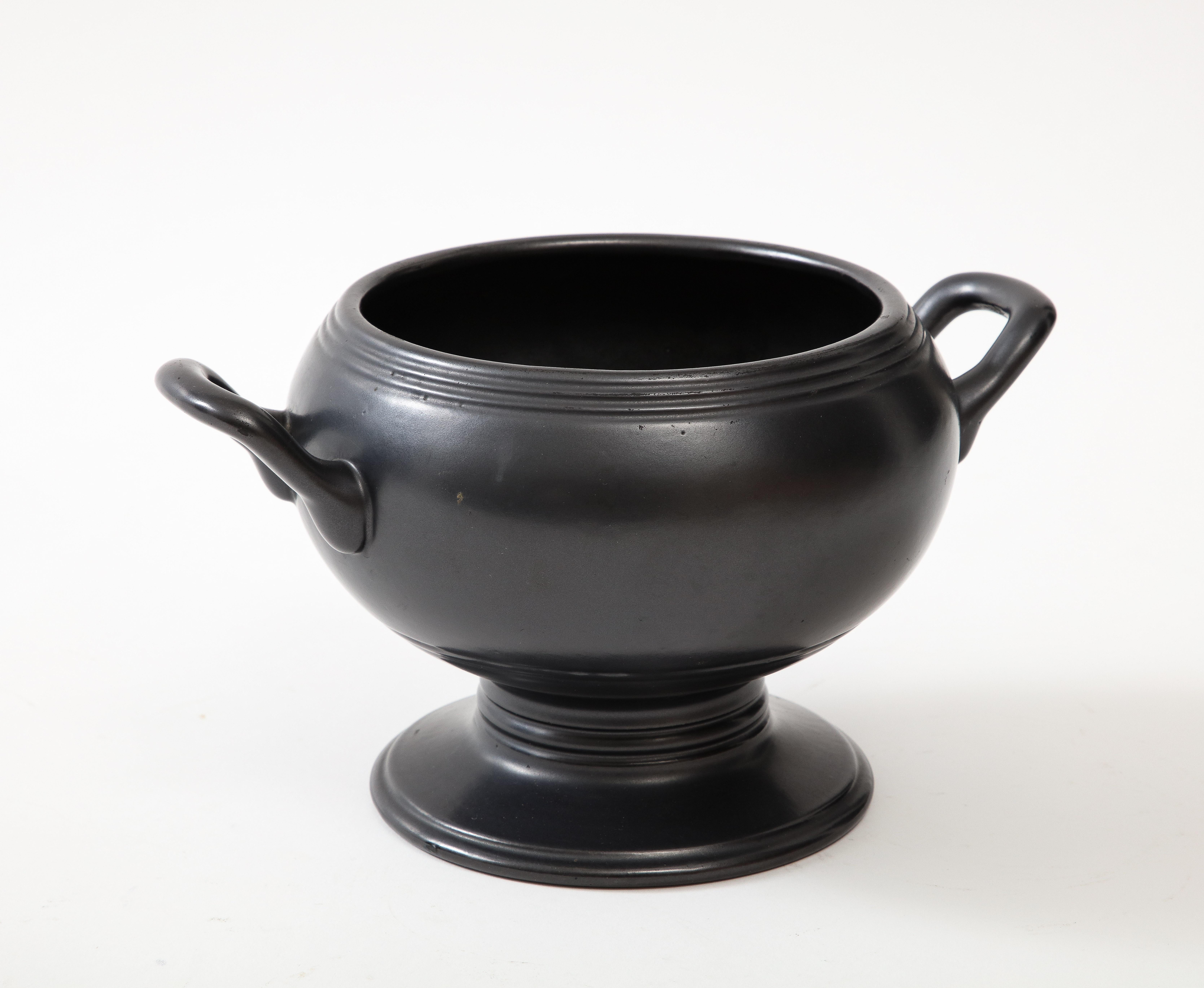 Mid-Century Modern Large Classical Black Vase with Handles, France, c. 1960