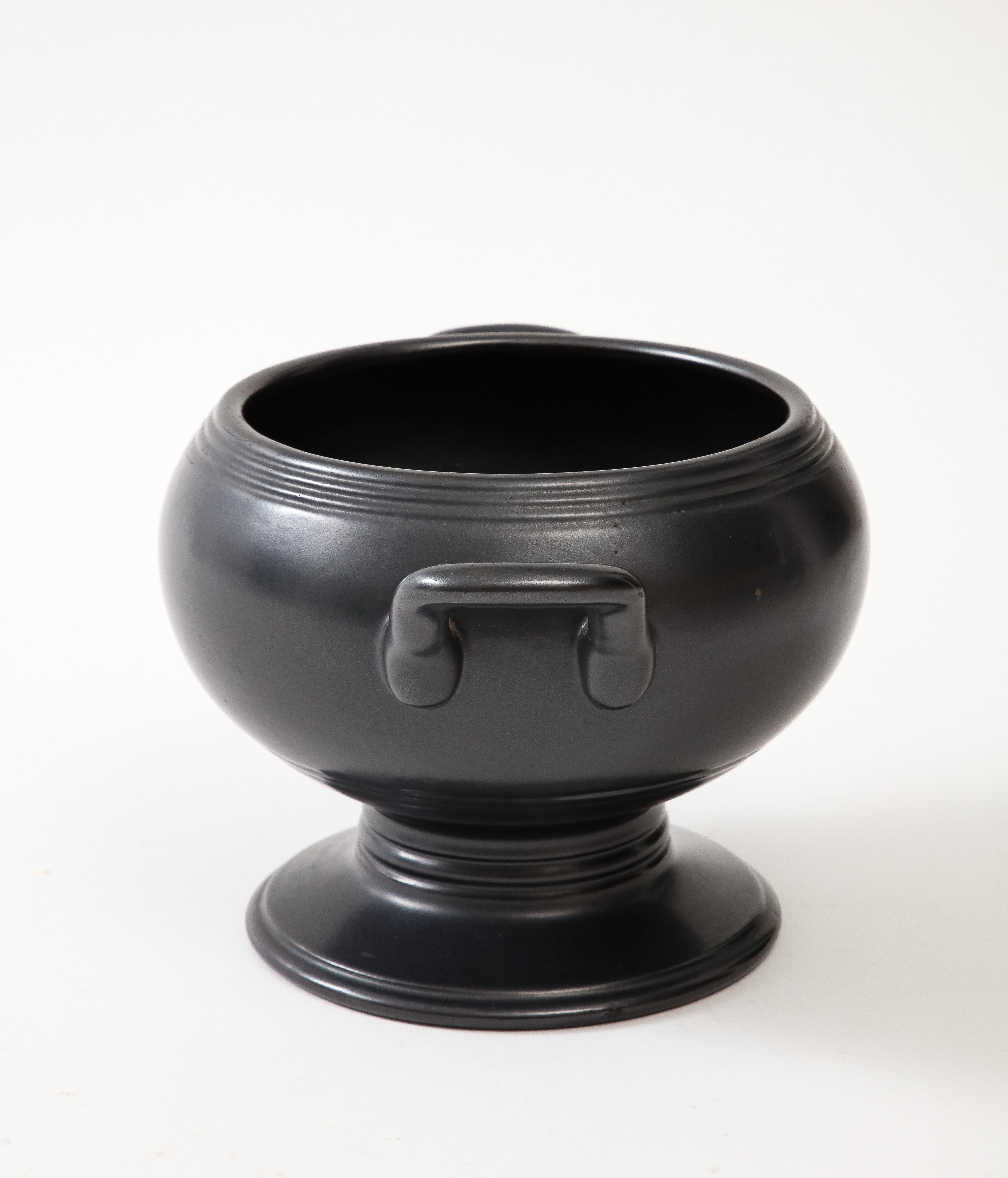 Large Classical Black Vase with Handles, France, c. 1960 In Good Condition In Brooklyn, NY