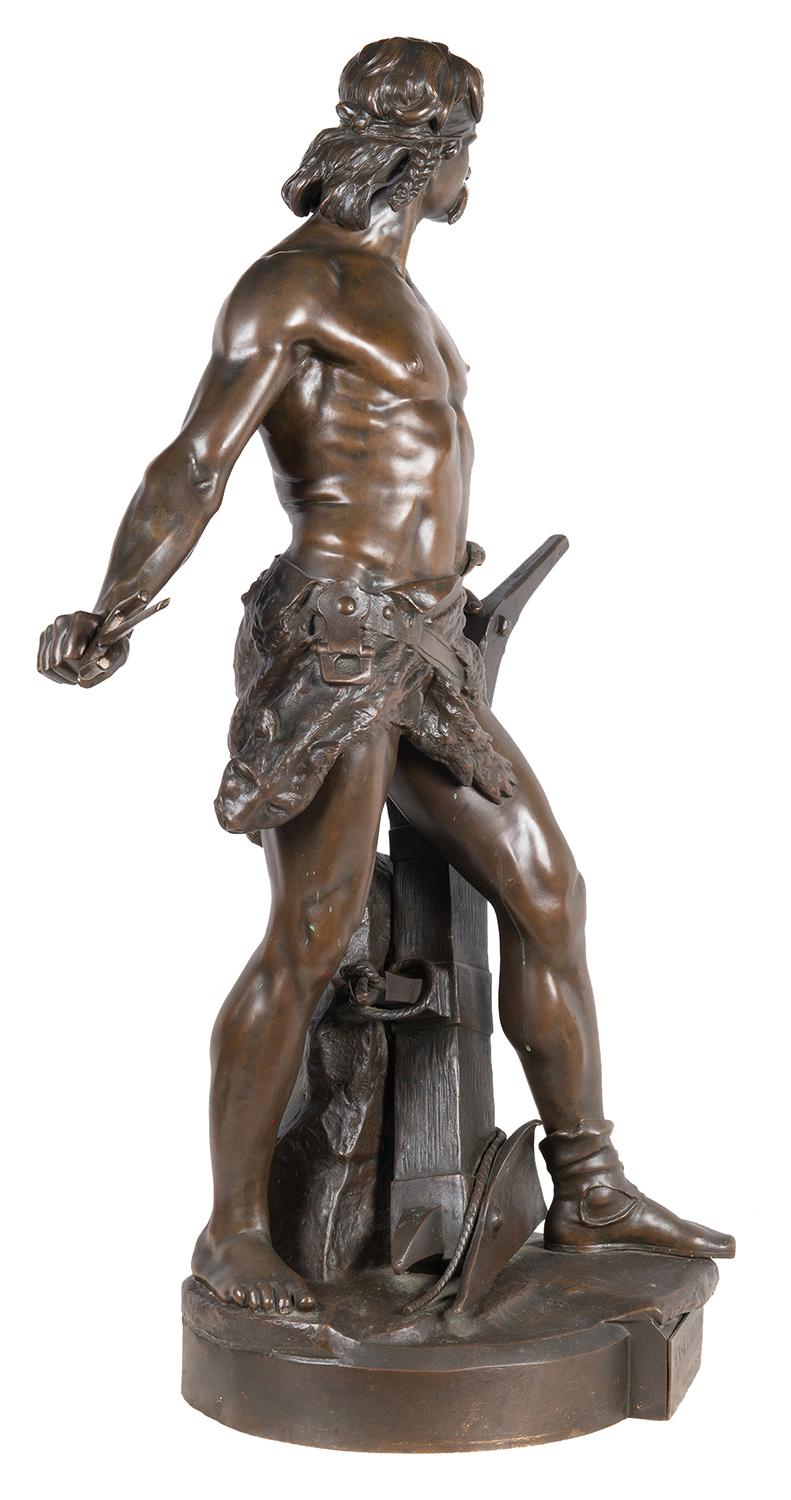 Patinated Large Classical Bronze 'By the Sword and Plow', by Boisseau For Sale
