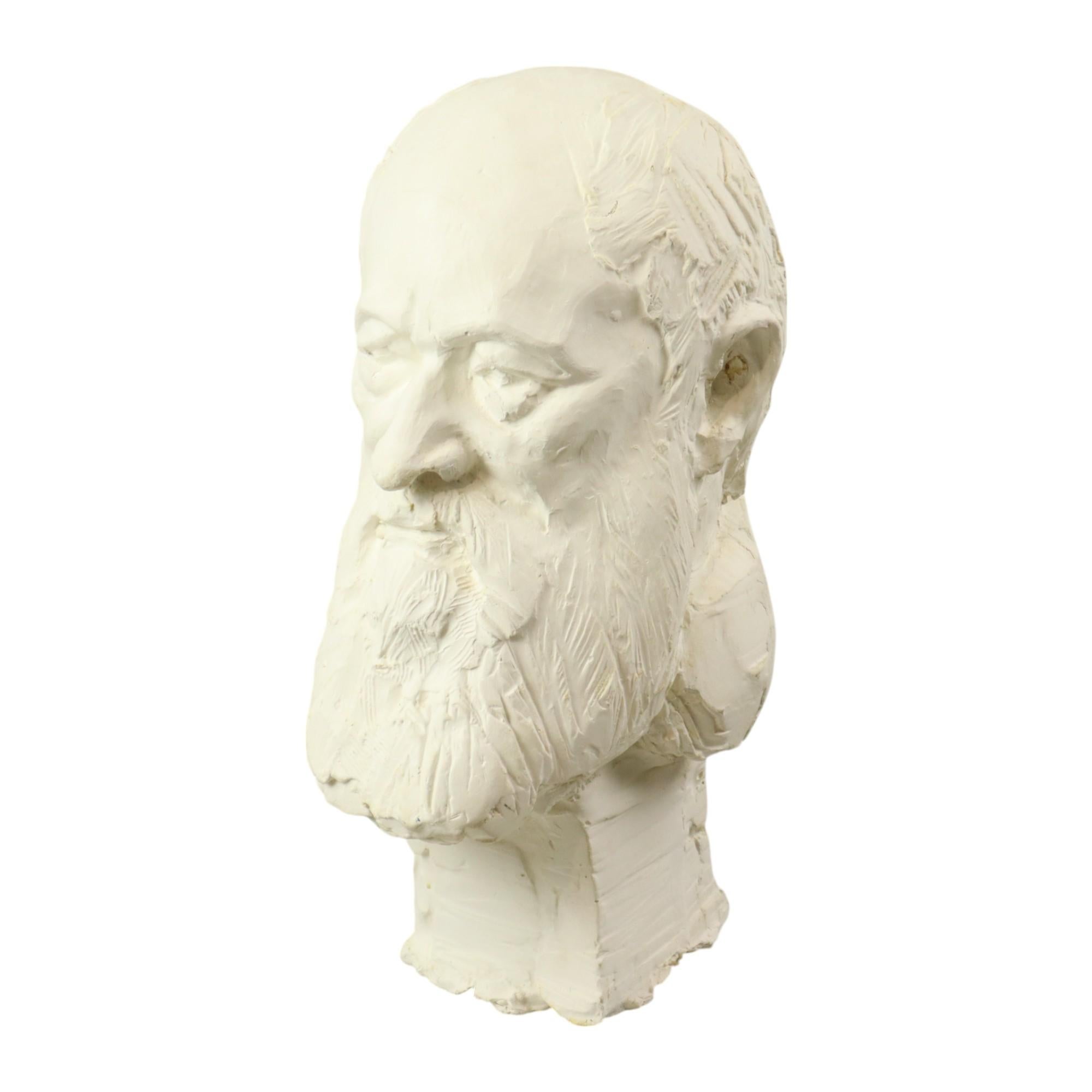Large Classical Bust Old Man with Beard Plaster 50cm For Sale 1