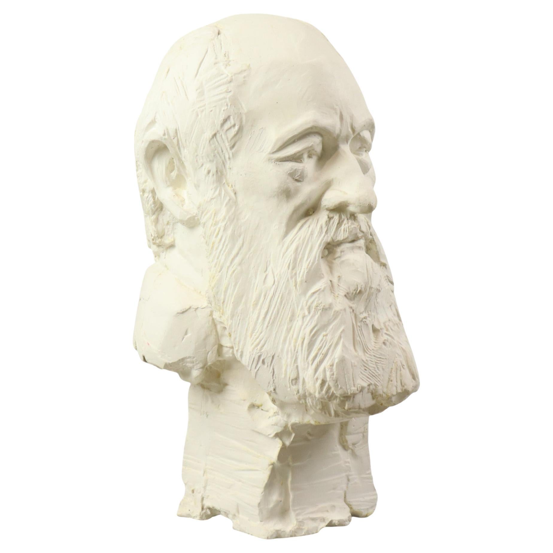Busto Clásico Grande Anciano con Barba Escayola 50cm