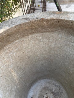 Large Classical Cast Concrete Garden Urn Planter on Pedestal Base, 34 Inches