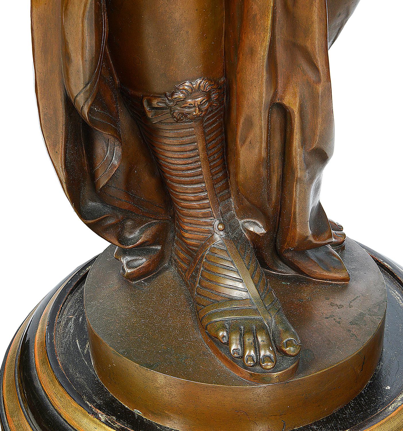 Large Classical Floor Standing Bronze Female Statues / Lamps, 19th Century For Sale 1