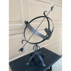 Large Classical Iron Armillary Sphere Garden Sculpture on Stand, English Estate
