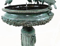 Large Classical Italian Bronze Bird Fountain Statue