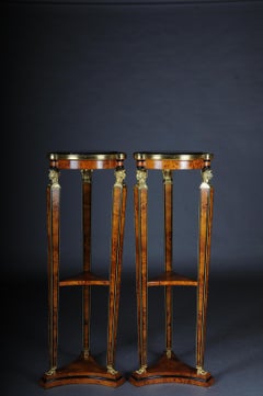 Large Classical Karyadite Side Table Column in the Empire Style