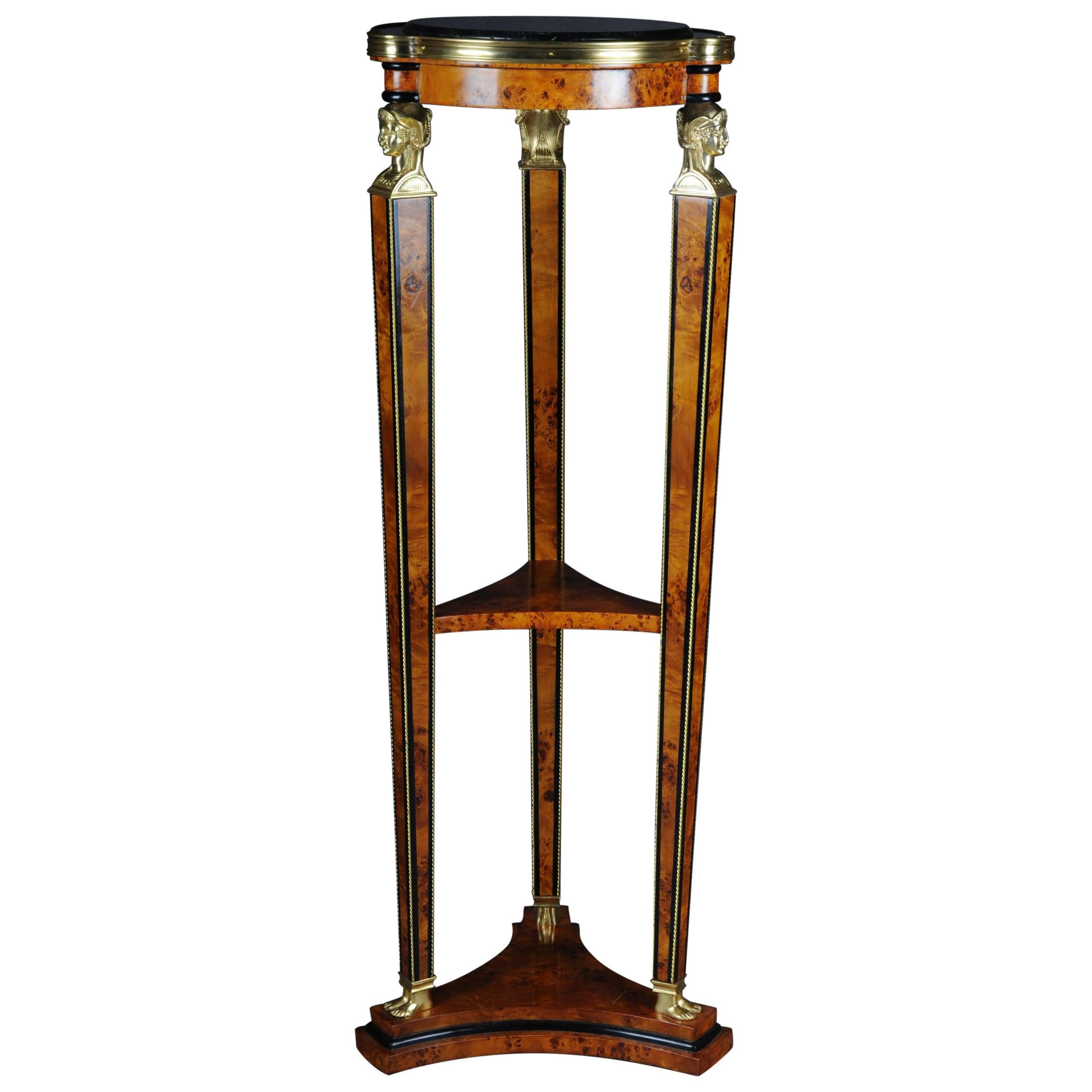 Large Classical Karyadite Side Table Column in the Empire Style