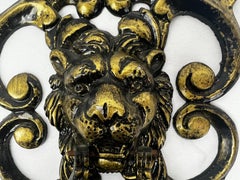Large Classical Lion Door Knocker With Foliate Scrolls