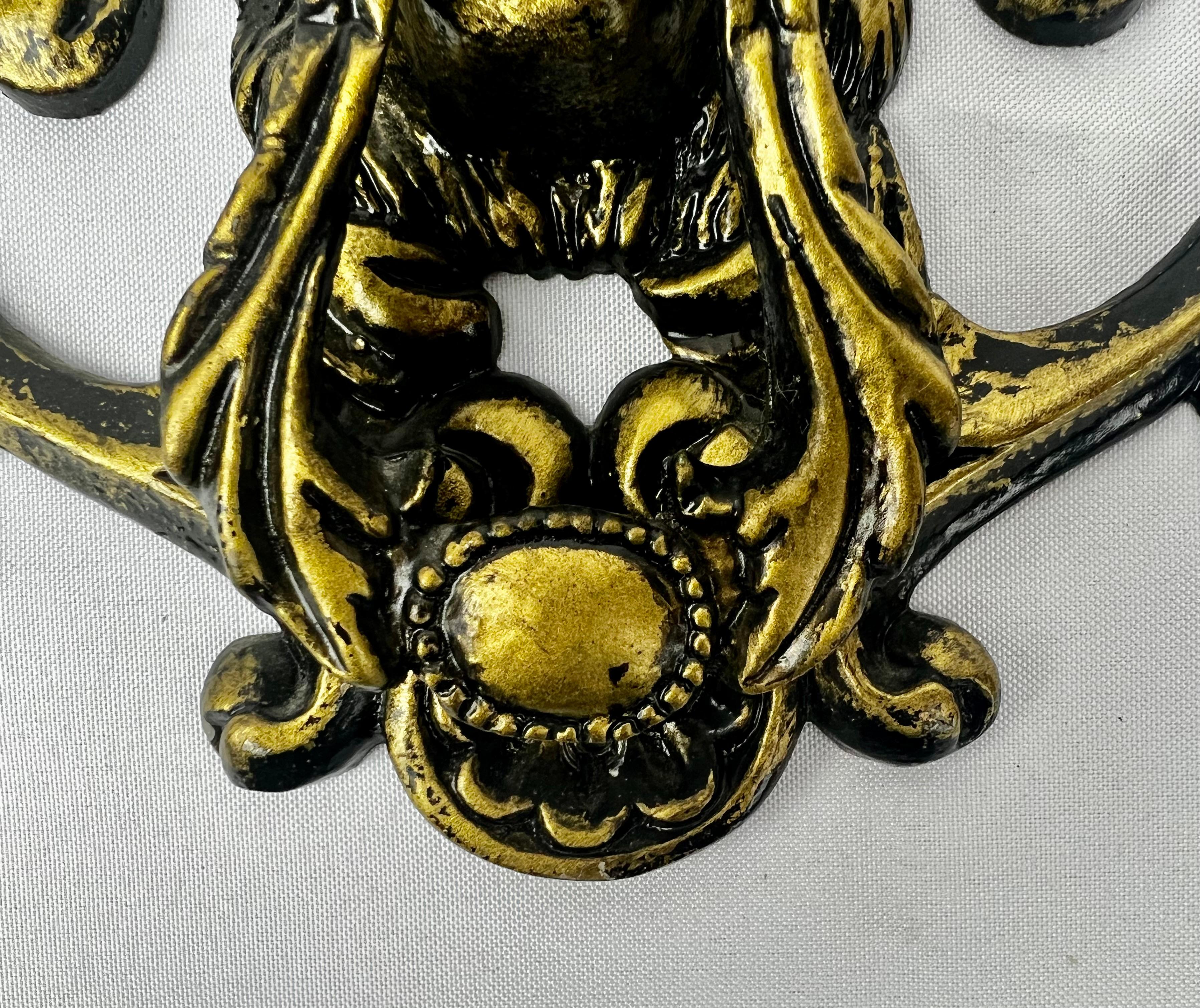 American Large Classical Lion Door Knocker With Foliate Scrolls For Sale