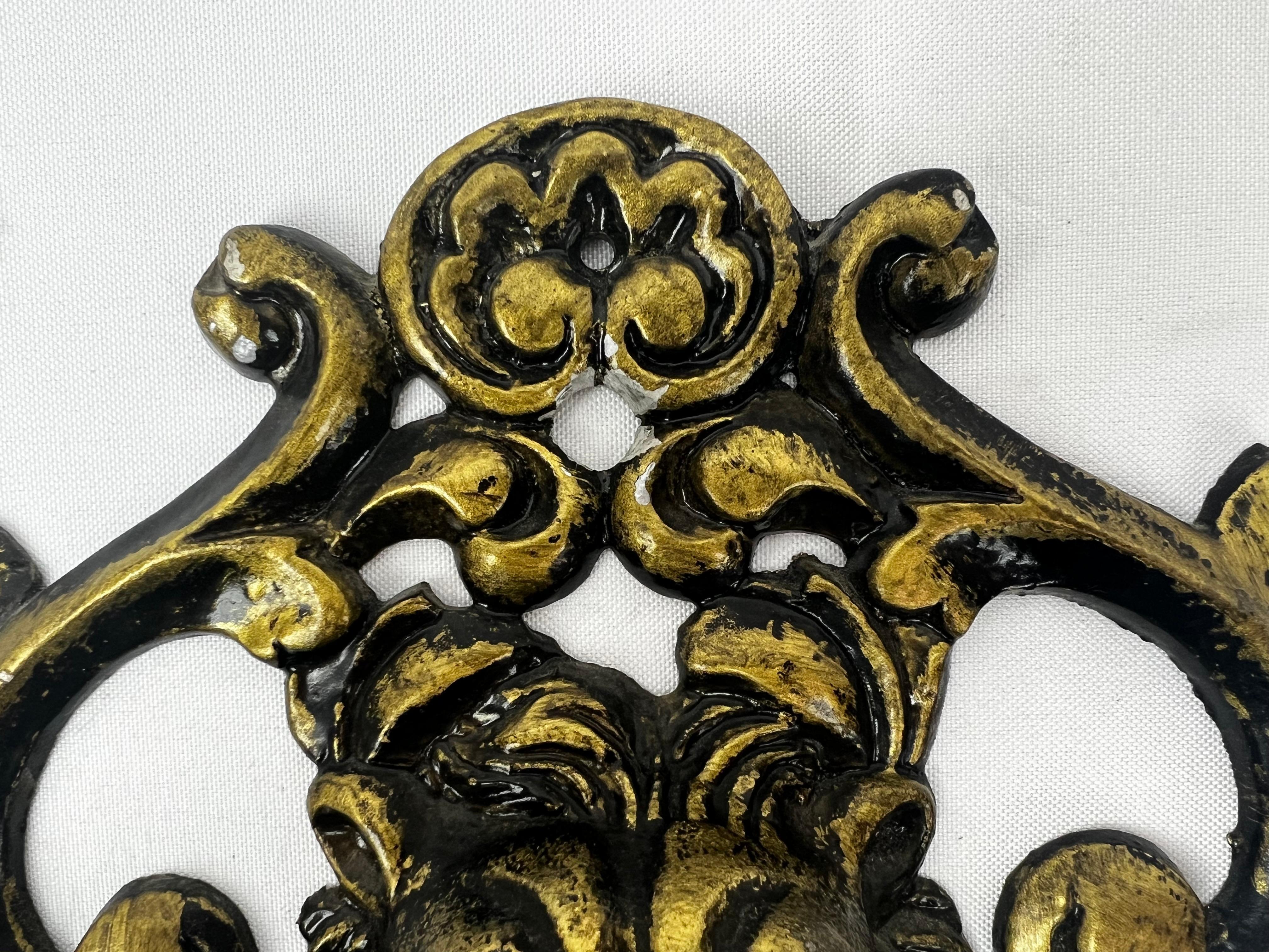 American Large Classical Lion Door Knocker With Foliate Scrolls For Sale