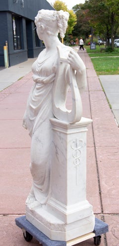 Large Classical Marble Statue of Greek or Roman Muse