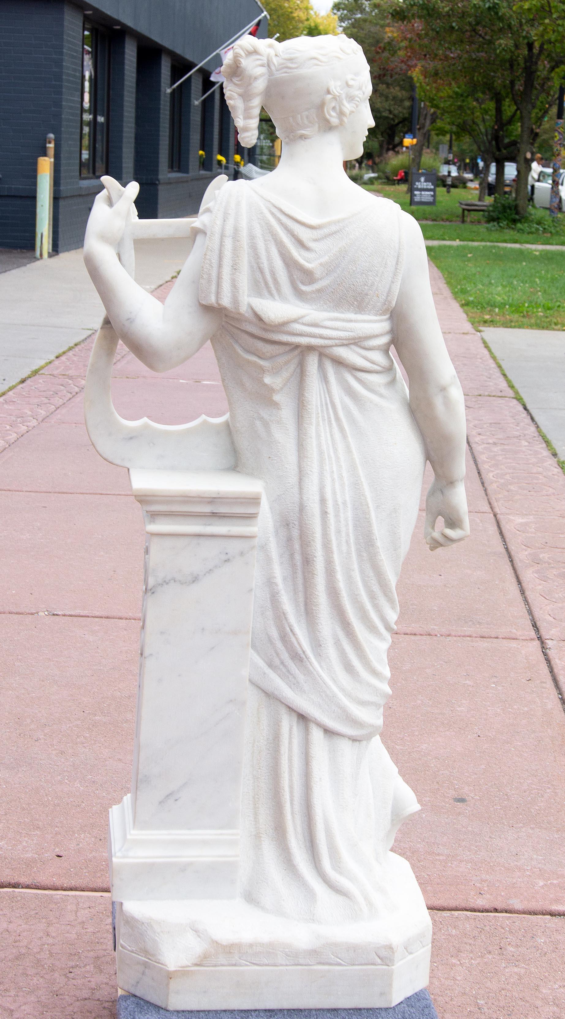 Classical Greek Large Classical Marble Statue of Greek or Roman Muse