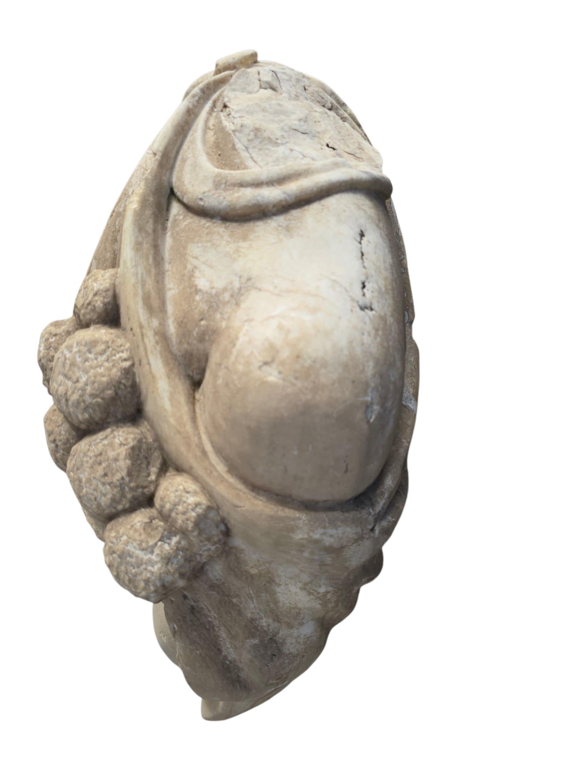 Large Classical Marble Torso of Hercules on Marble Base, Early 20th Century For Sale 3