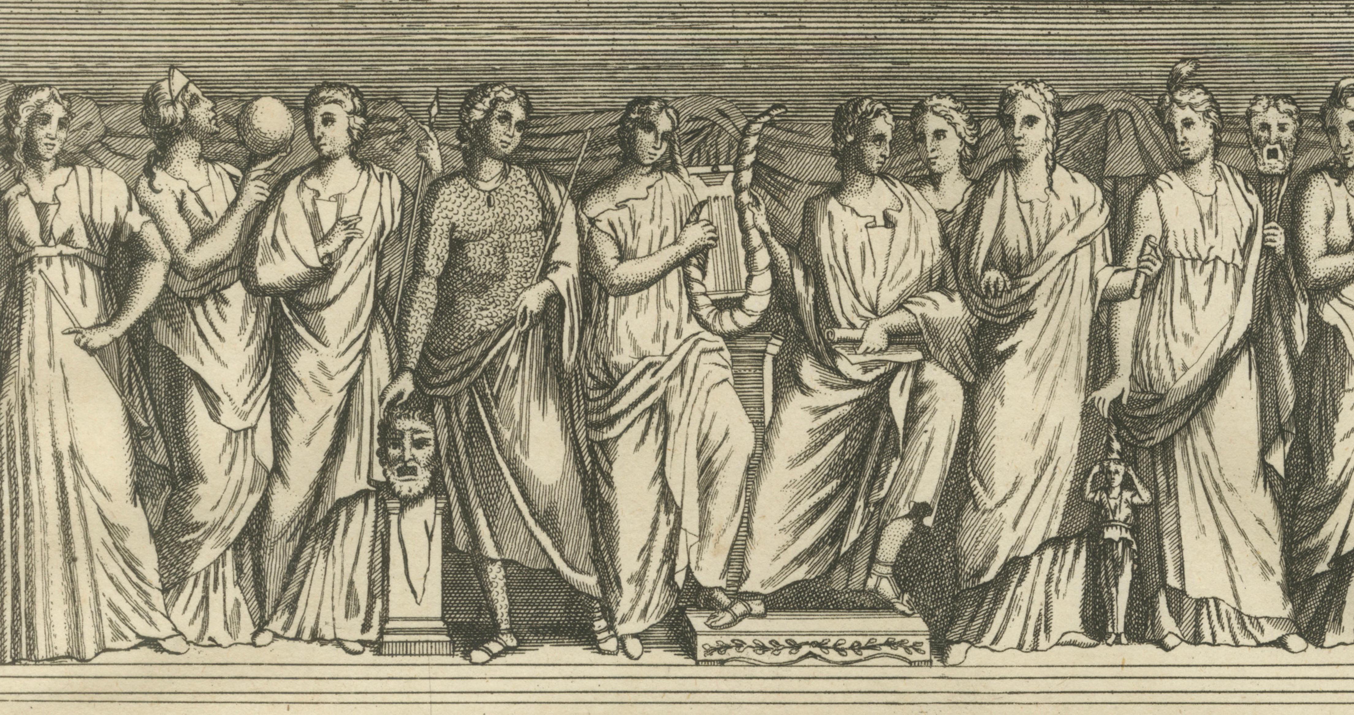 Large Classical Relief Engraving with Female Figures – Montfaucon, London 1721