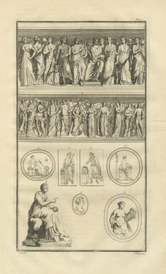 Large Classical Relief Engraving with Female Figures – Montfaucon, London 1721