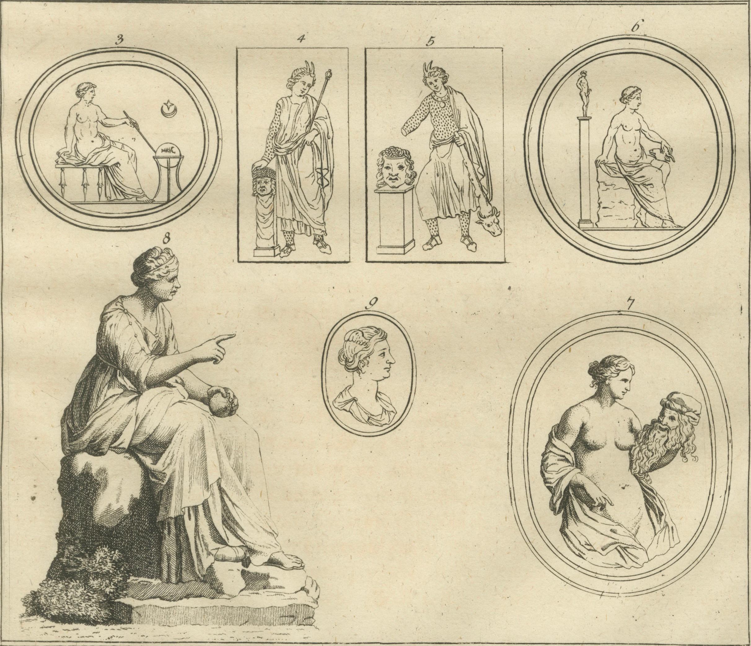 Large Classical Relief Engraving with Female Figures – Montfaucon, London 1721