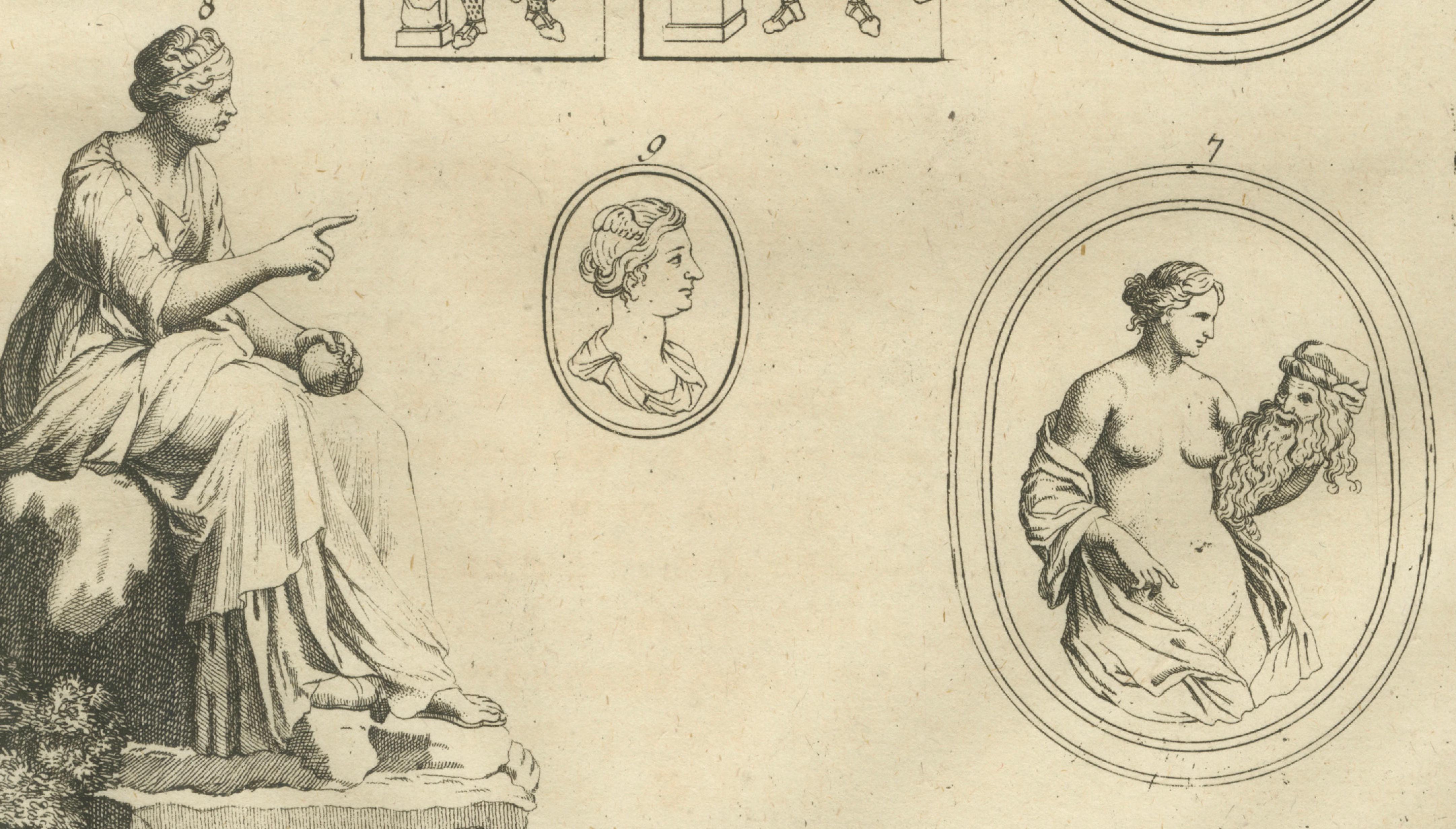 Large Classical Relief Engraving with Female Figures – Montfaucon, London 1721