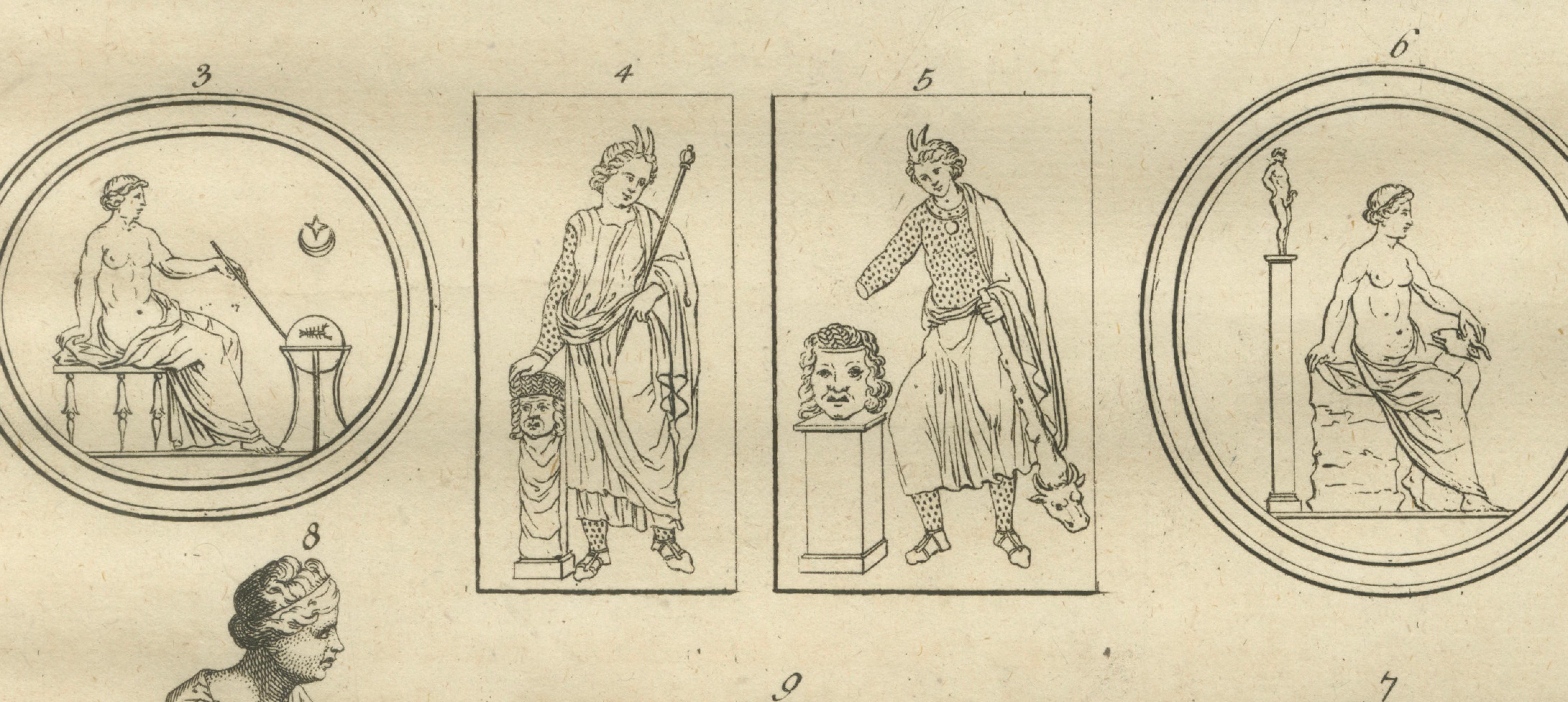 Large Classical Relief Engraving with Female Figures – Montfaucon, London 1721
