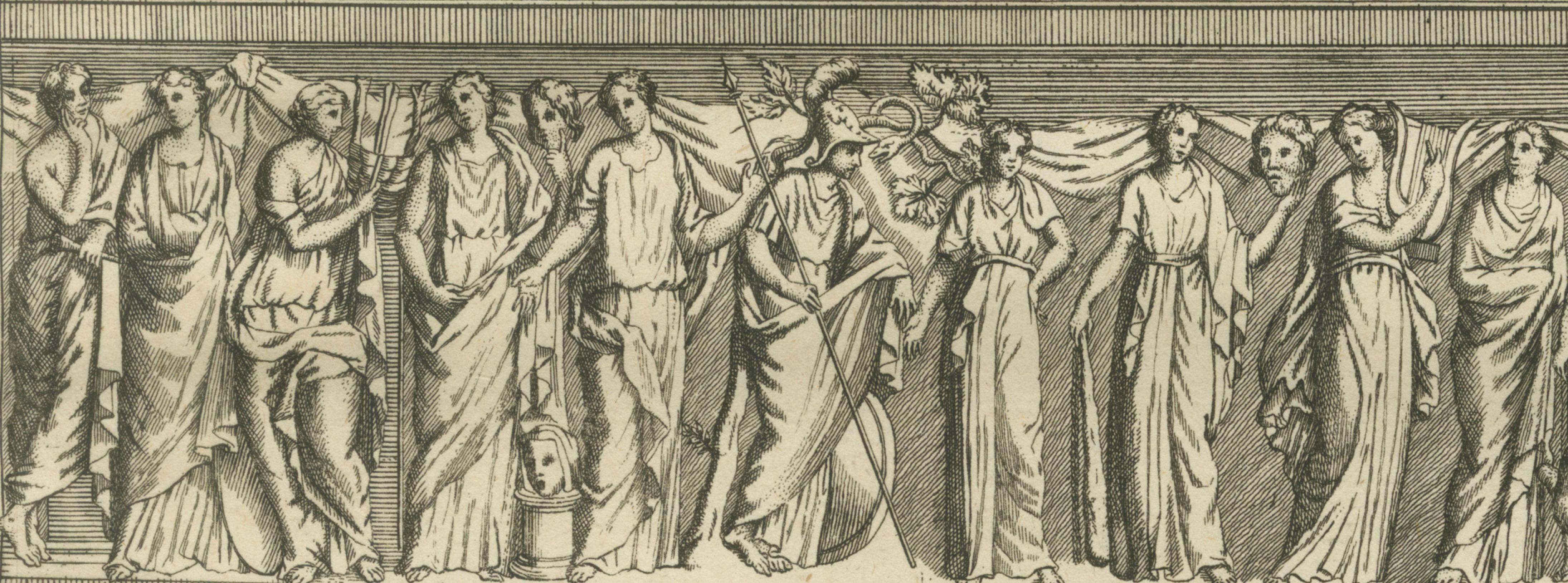 Large Classical Relief Engraving with Female Figures – Montfaucon, London 1721