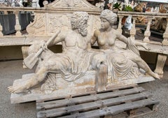 Large Classical Stone Sculpture Group with Mythological Figures