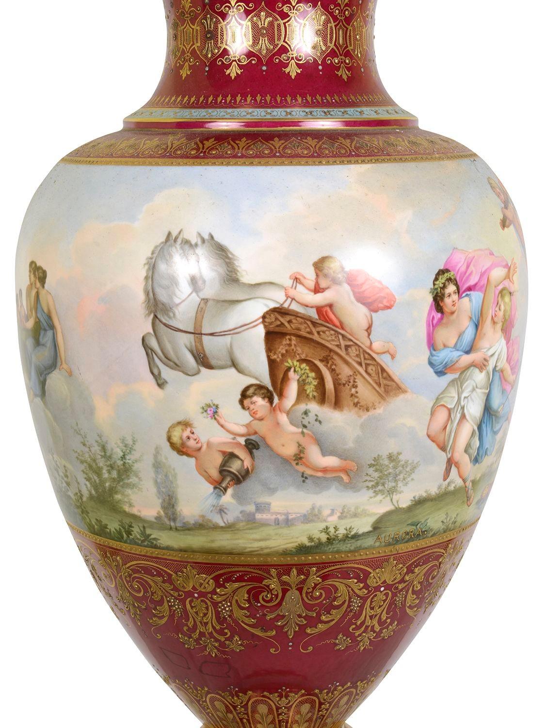 Grande vaso con coperchio classico di Vienna, 1890 circa In condizioni buone in vendita a Brighton, Sussex