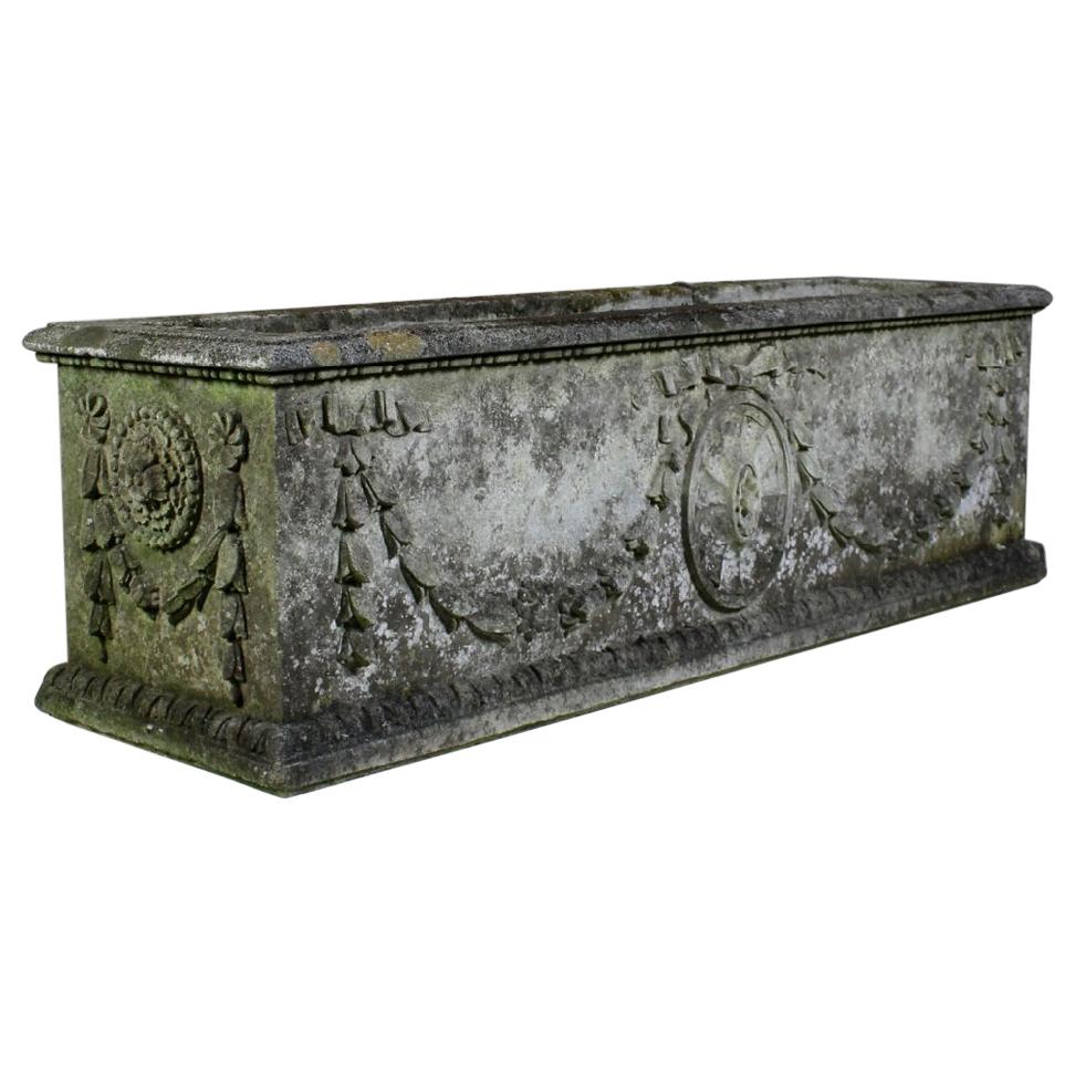 Large Classical Weathered Composition Stone Planter