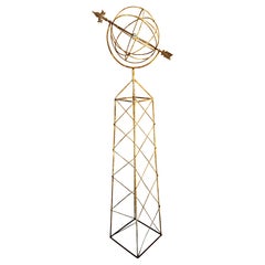 Große klassische weiße Eisen Armillarsphäre Garten-Skulptur auf Stand