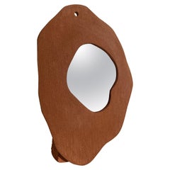 Grand miroir en argile d'Olivia Cognet