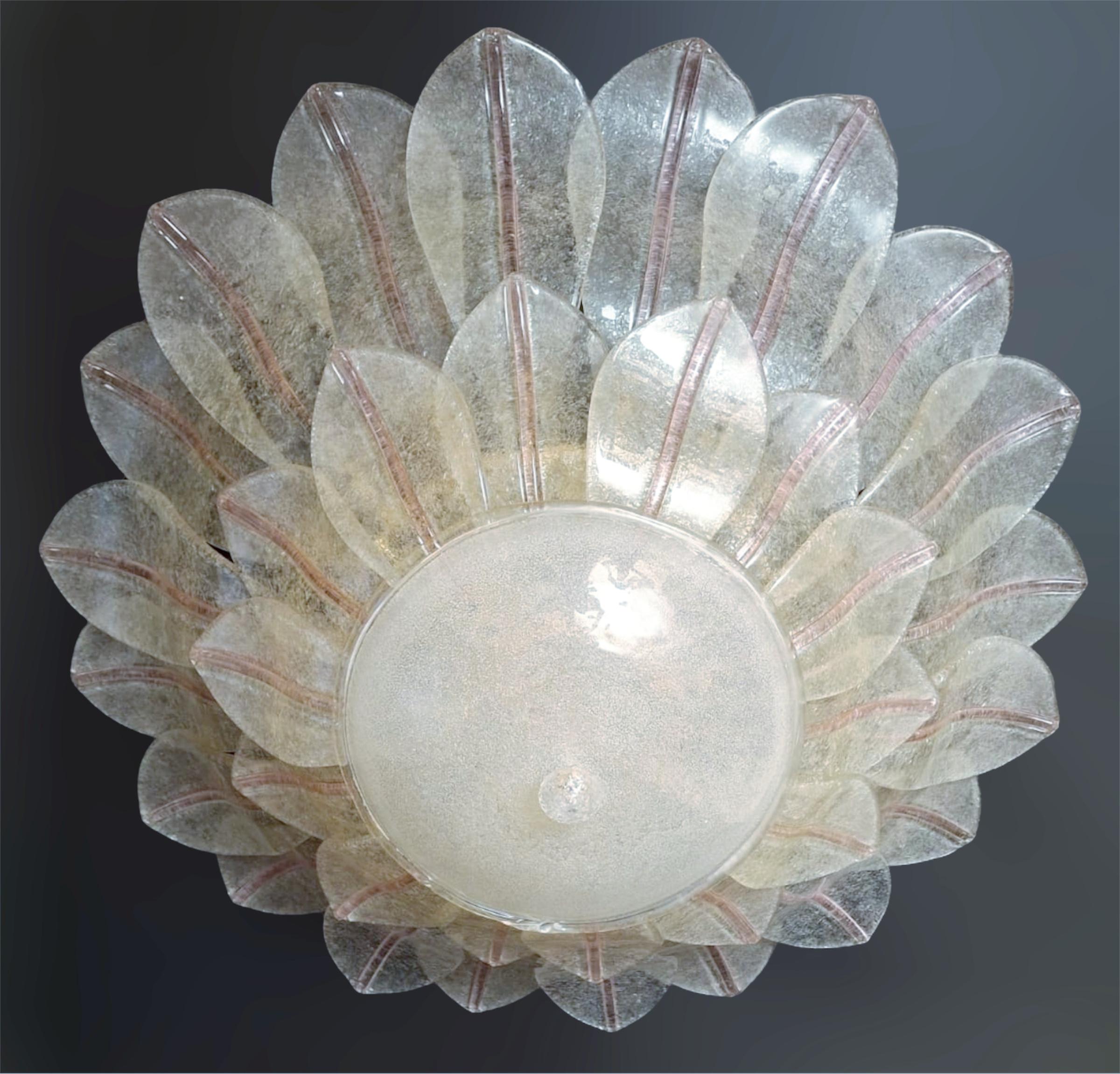 Graniglia Murano de color rosa y transparente, grande y empotrable Moderno de mediados de siglo en venta