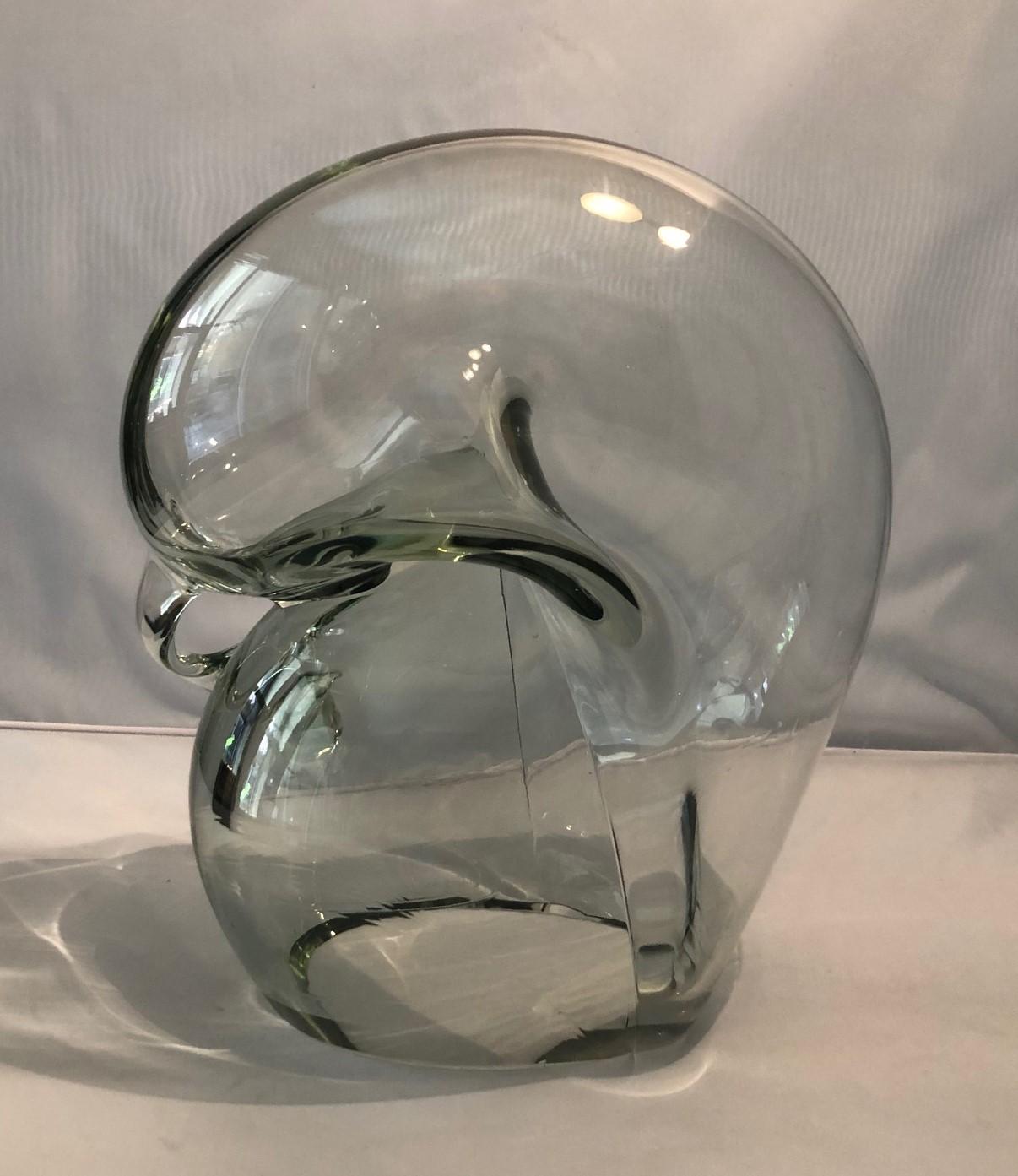 Grande sculpture d'orbe en verre d'art transparent de John Bingham Bon état - En vente à San Diego, CA